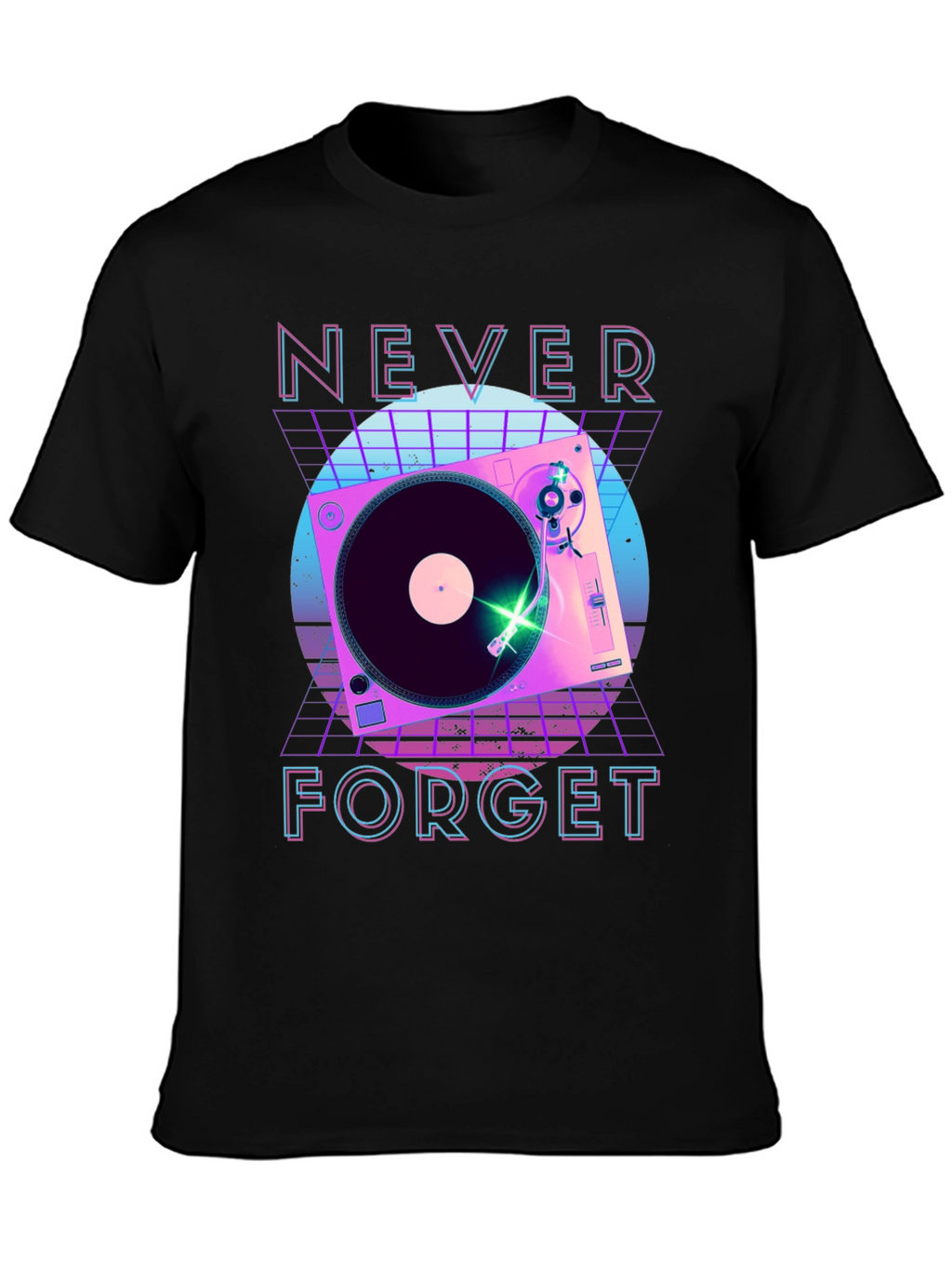 Retro Turntable Never Forget Graphic Tee