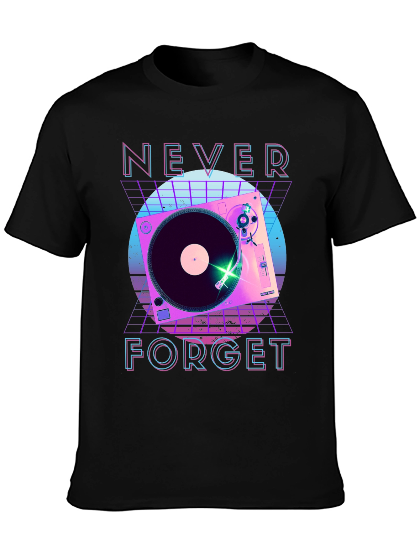 Retro Turntable Never Forget Graphic Tee