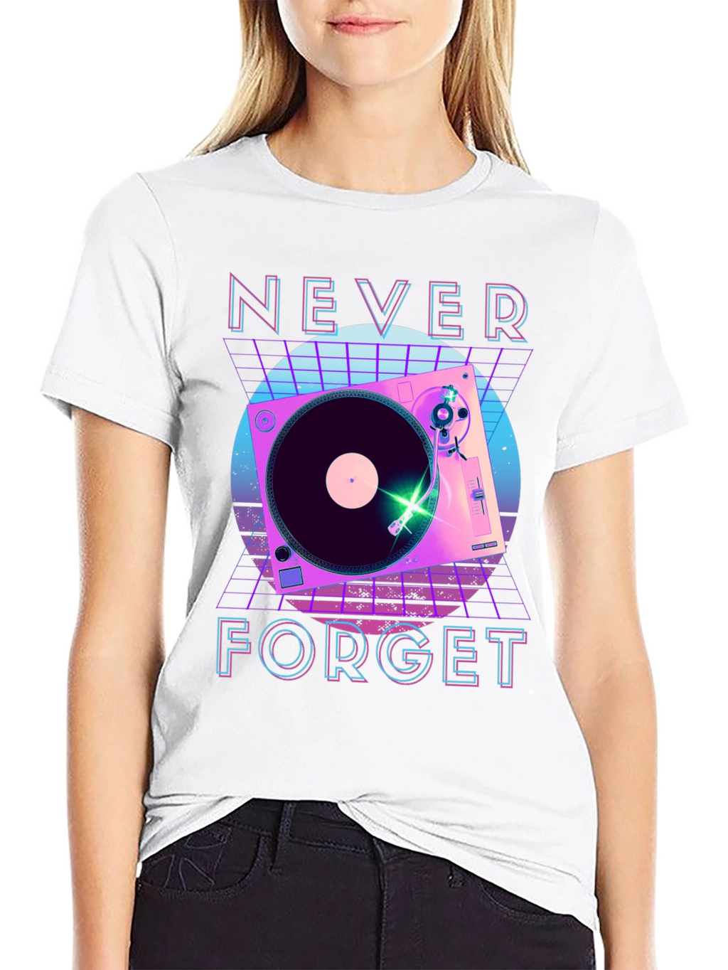 Retro Turntable Never Forget Graphic Tee