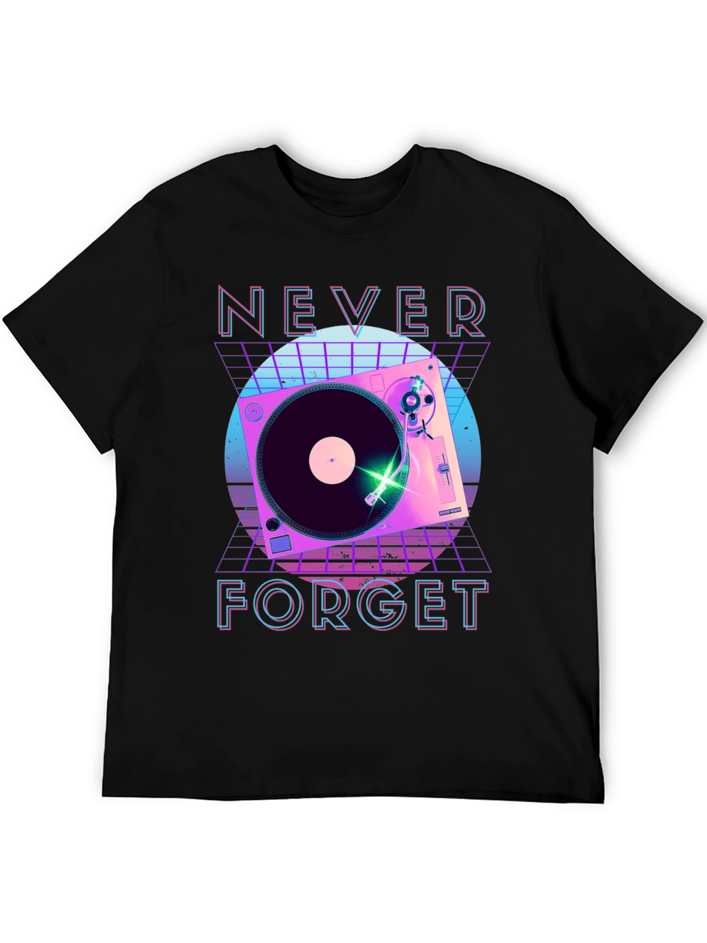 Retro Turntable Never Forget Graphic Tee