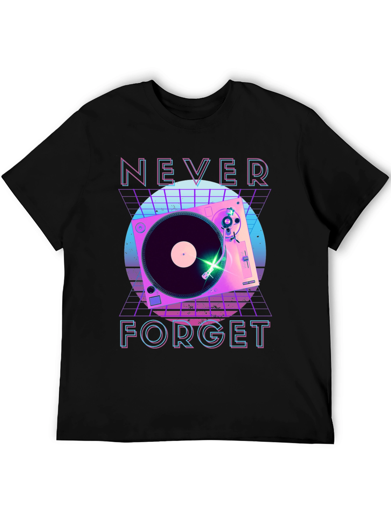 Retro Turntable Never Forget Graphic Tee