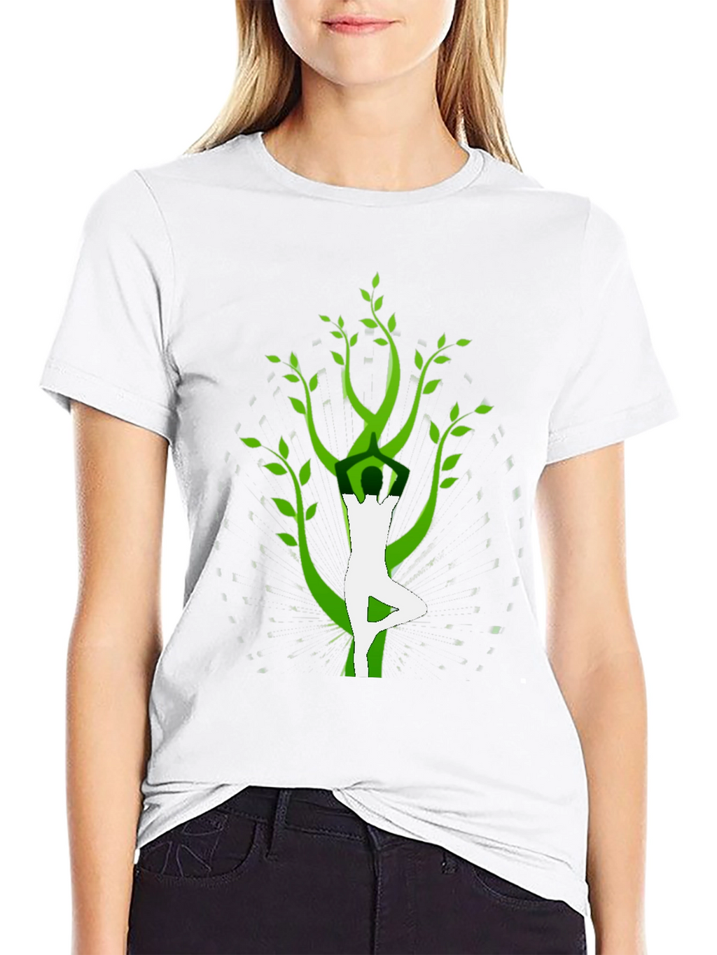 Yoga Tree Pose Graphic Tee - Black