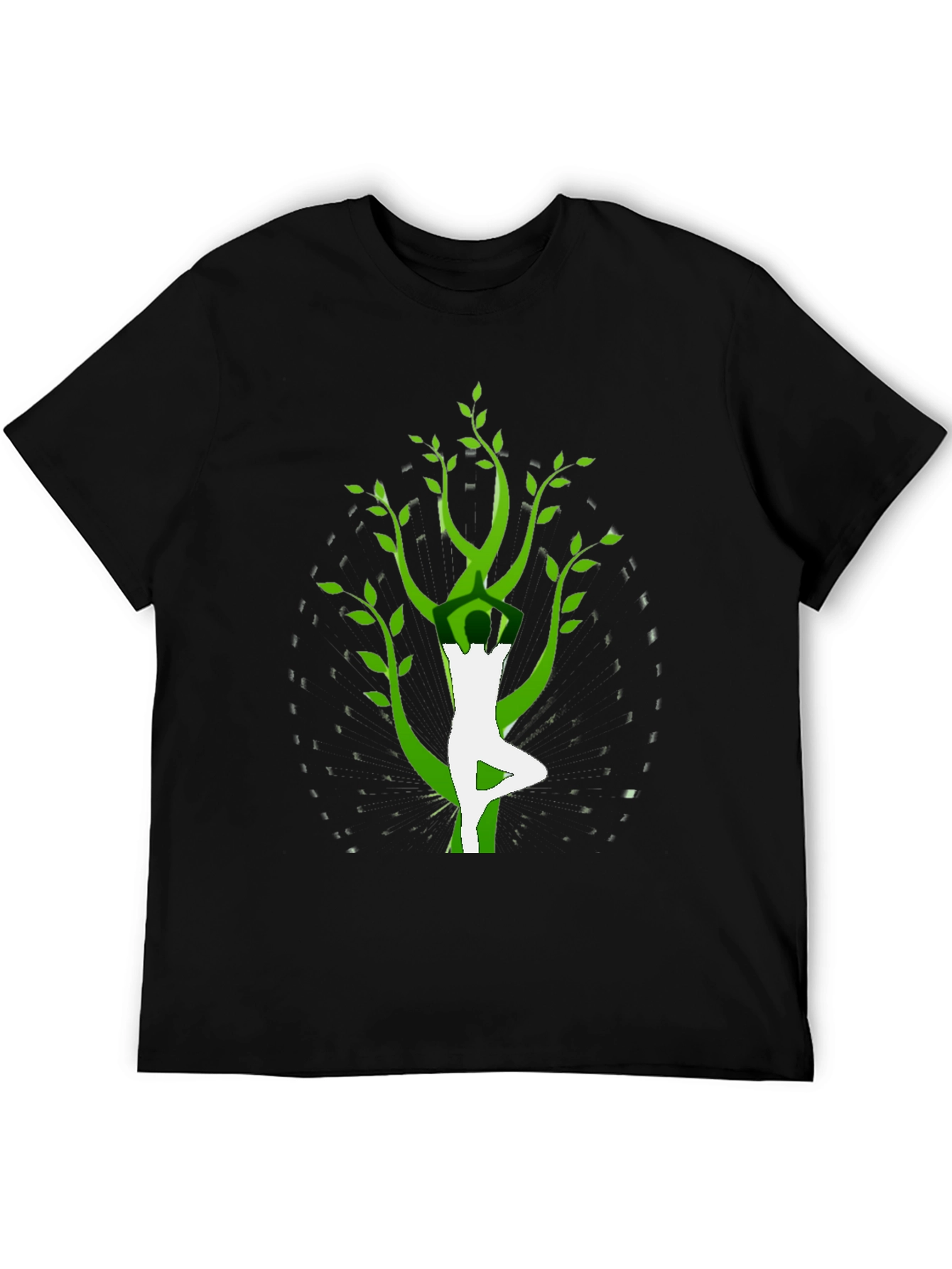 Yoga Tree Pose Graphic Tee - Black