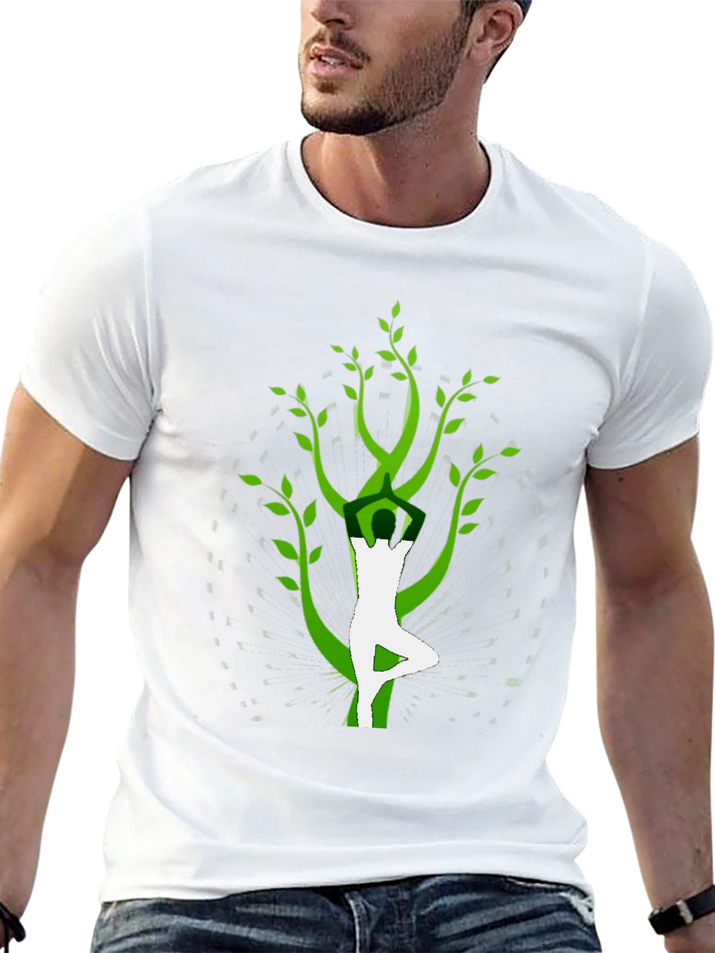 Yoga Tree Pose Graphic Tee - Black