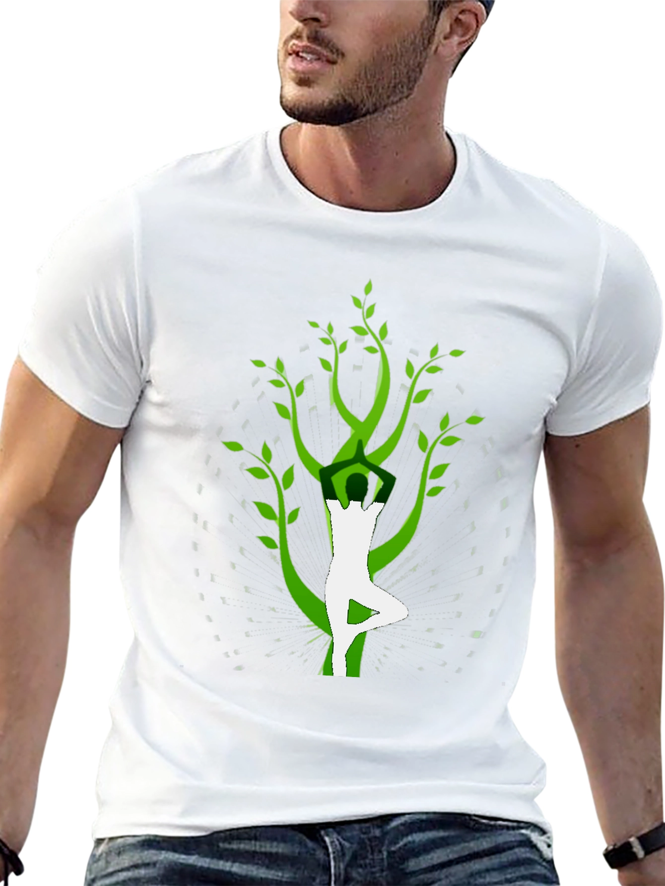Yoga Tree Pose Graphic Tee - Black