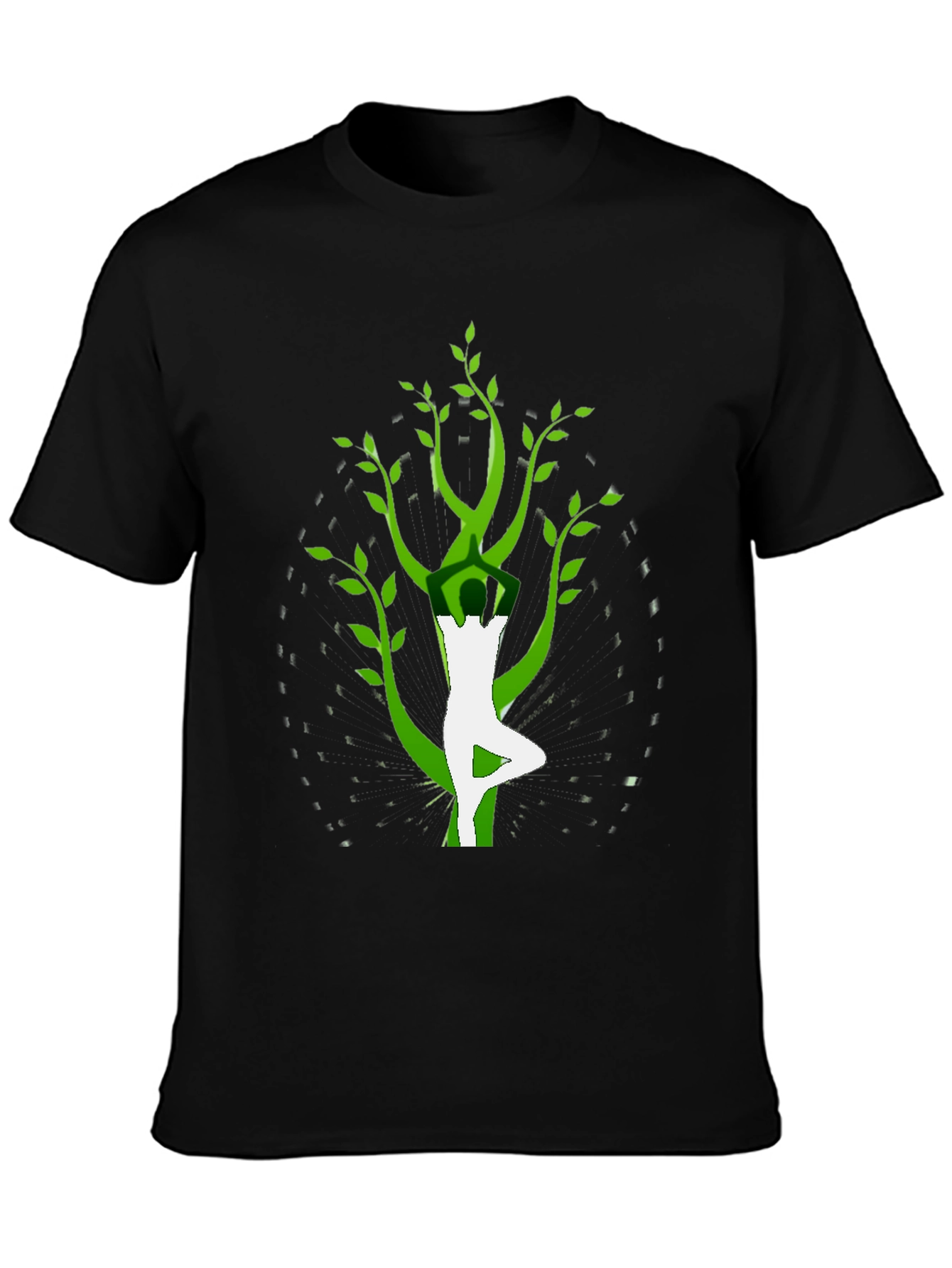 Yoga Tree Pose Graphic Tee - Black
