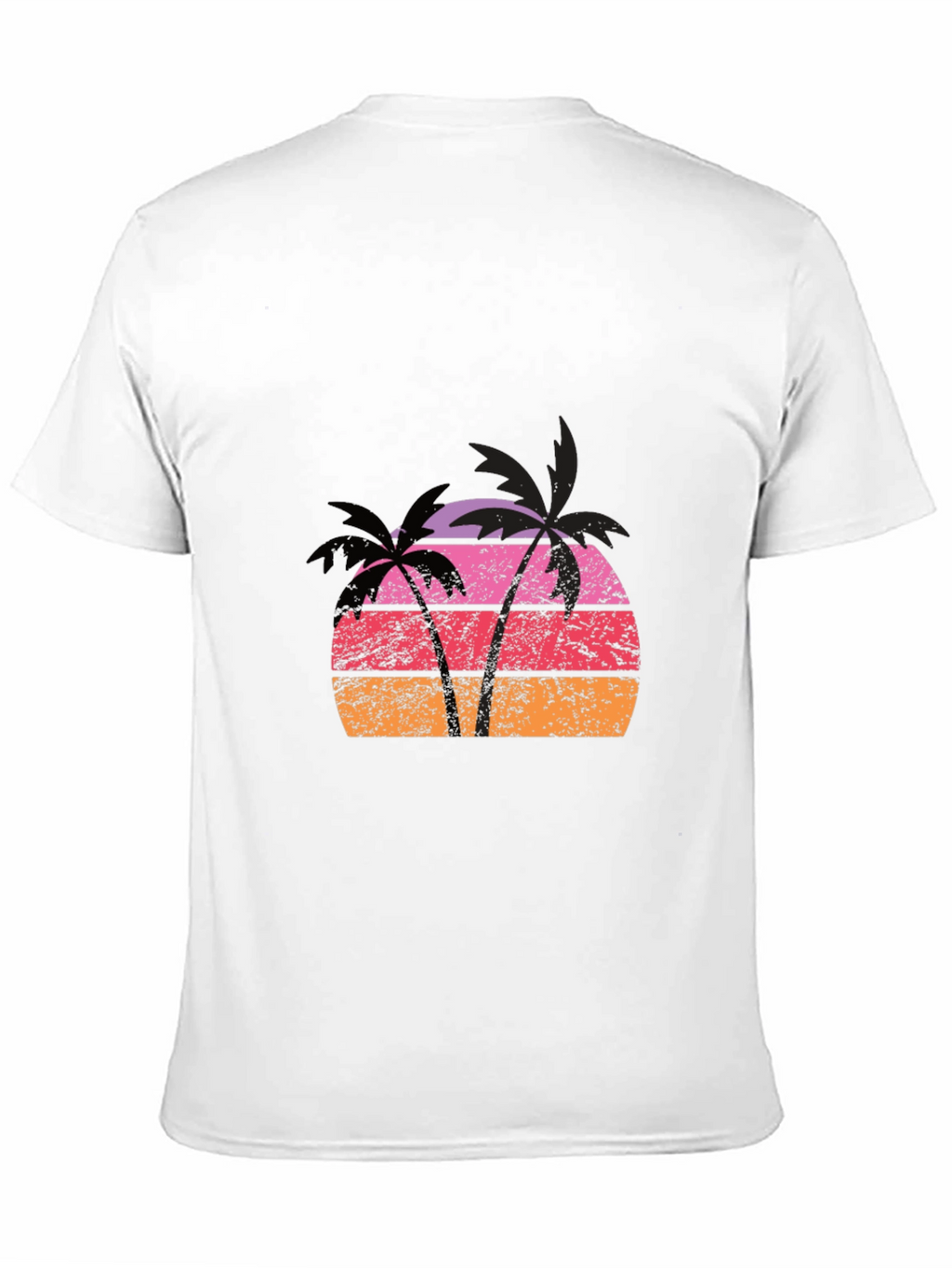 Retro Palm Tree Sunset Graphic Tee - Black