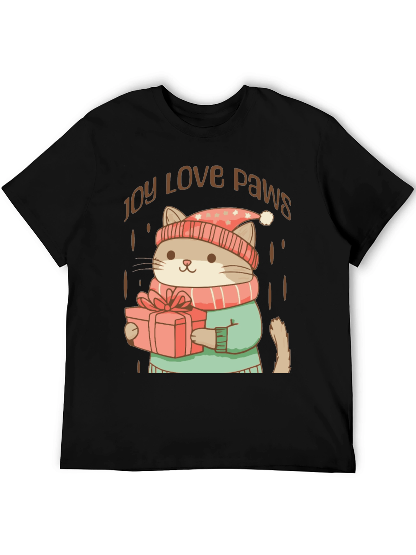 Joy Love Paws Christmas Cat T-Shirt