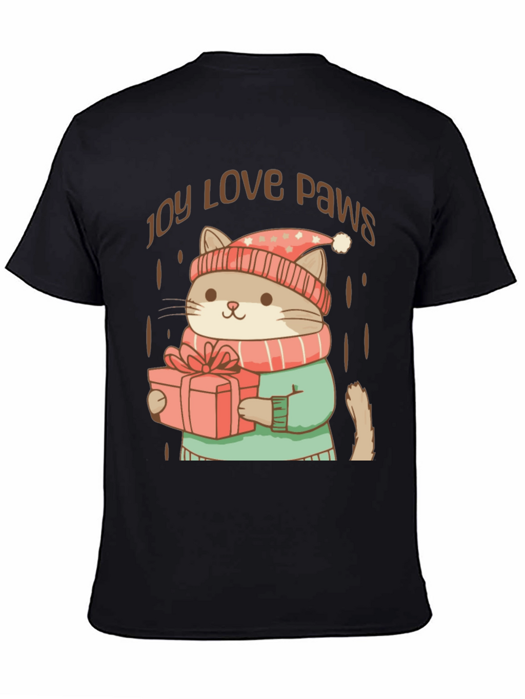 Joy Love Paws Christmas Cat T-Shirt
