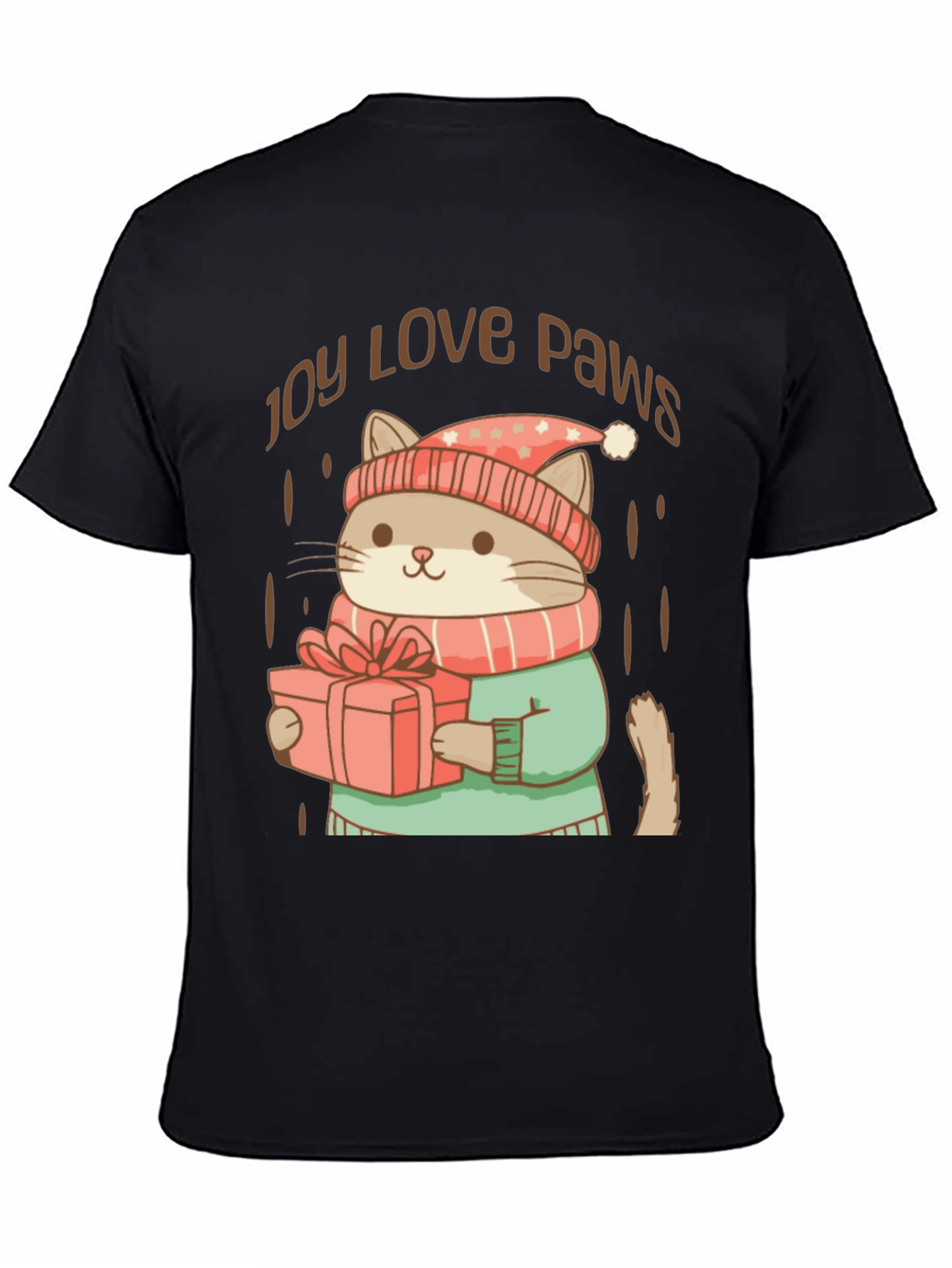 Joy Love Paws Christmas Cat T-Shirt