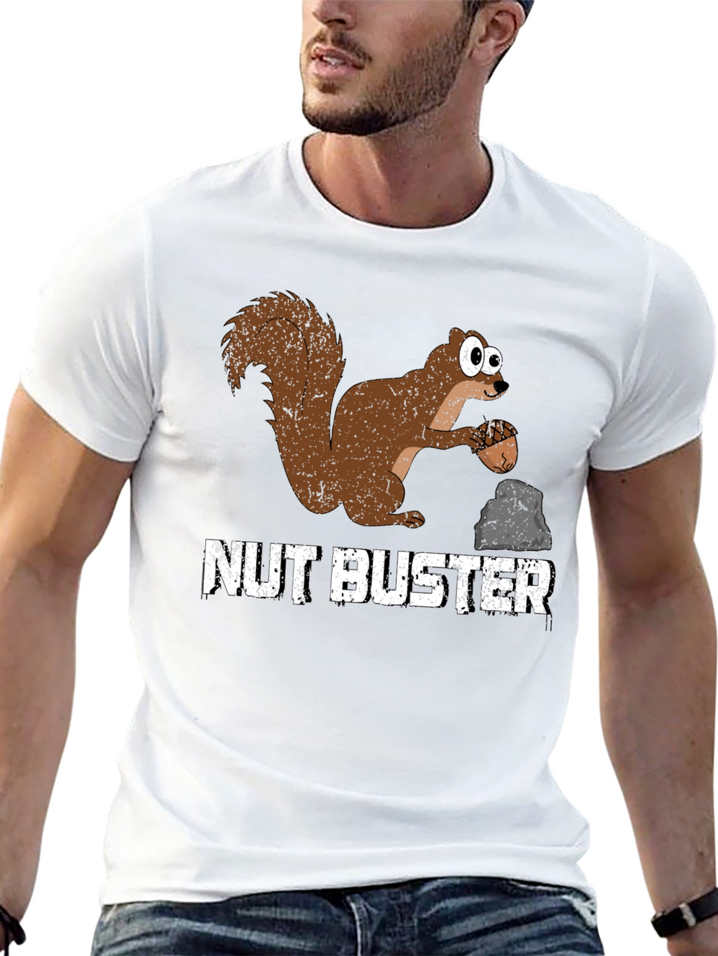 Nut Buster Squirrel Graphic Tee - Funny Animal T-Shirt