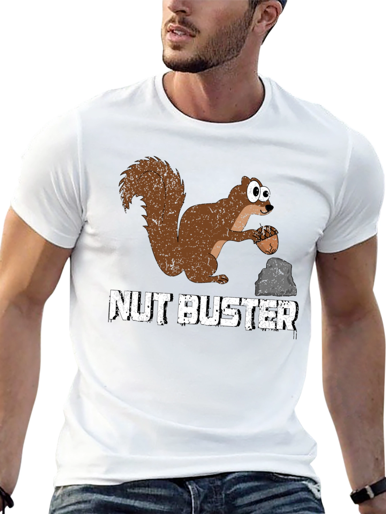 Nut Buster Squirrel Graphic Tee - Funny Animal T-Shirt