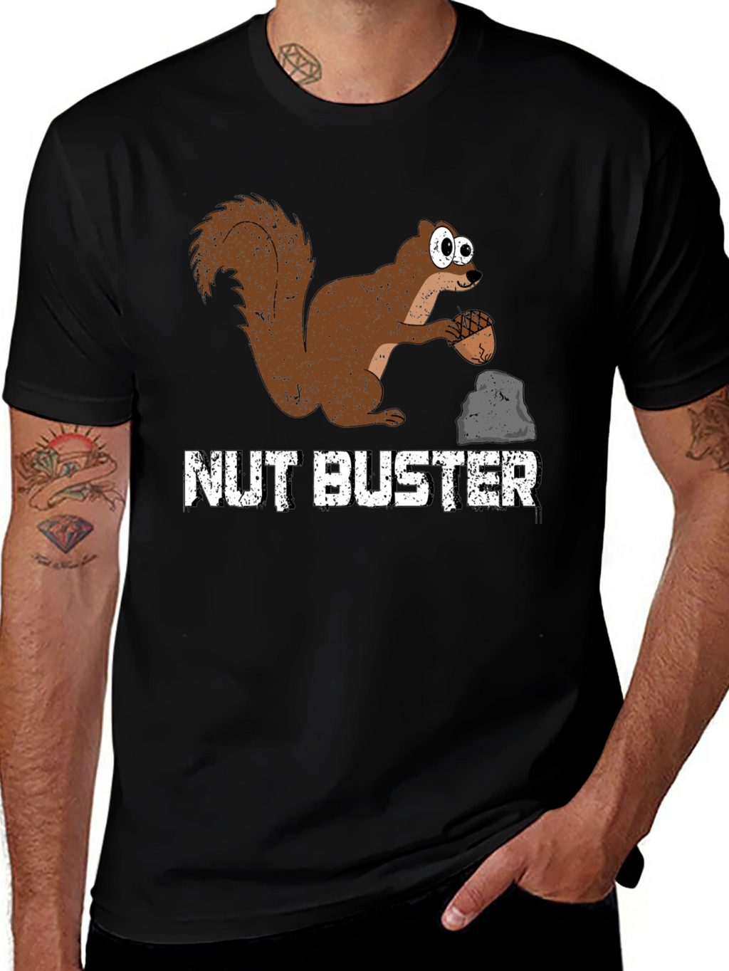 Nut Buster Squirrel Graphic Tee - Funny Animal T-Shirt