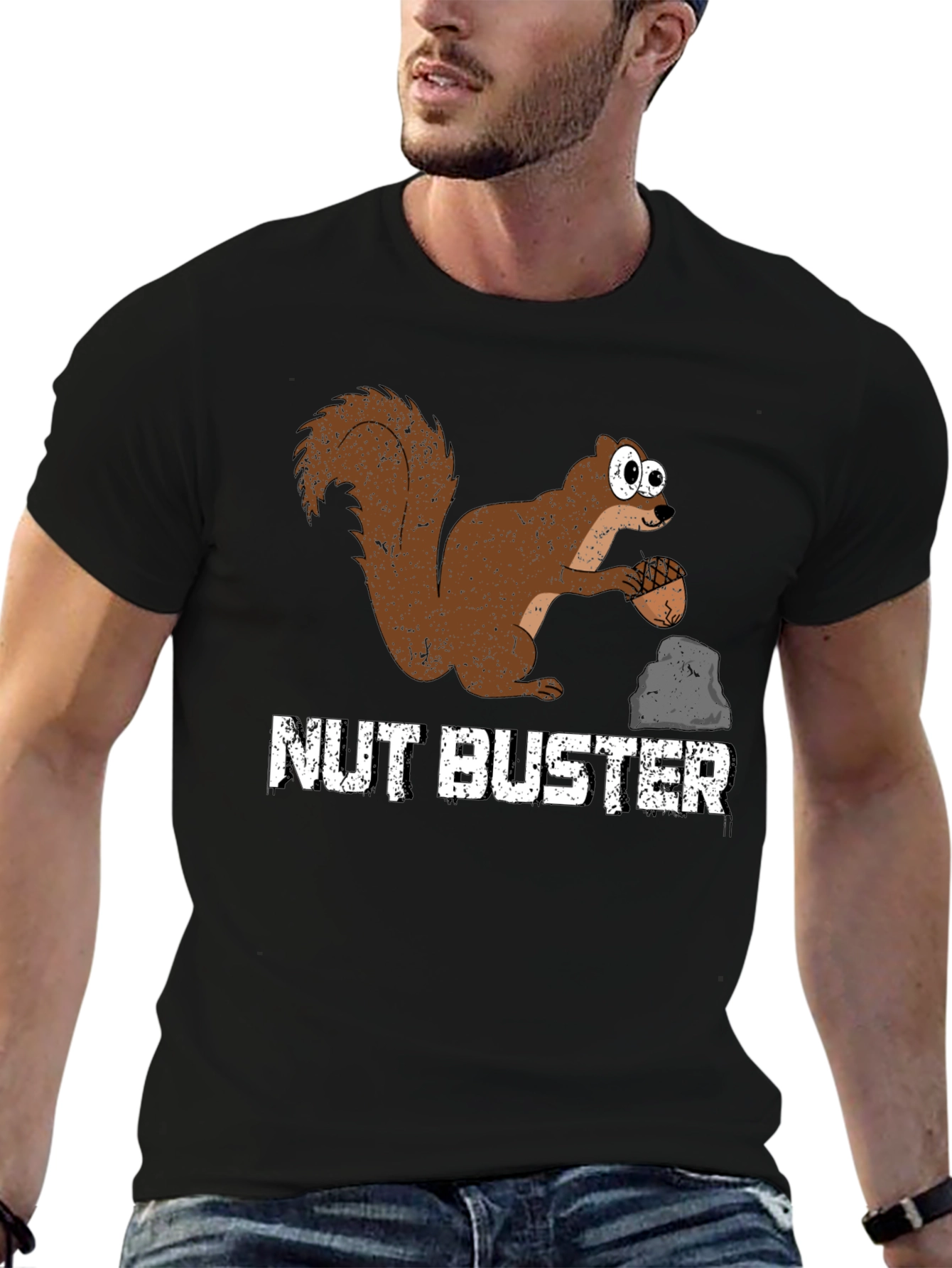 Nut Buster Squirrel Graphic Tee - Funny Animal T-Shirt