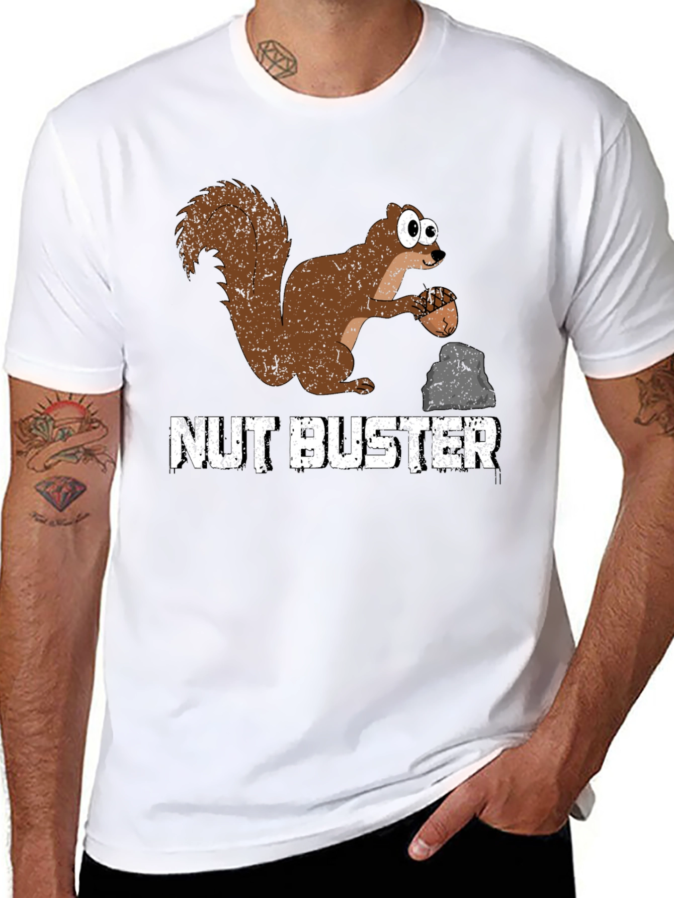 Nut Buster Squirrel Graphic Tee - Funny Animal T-Shirt