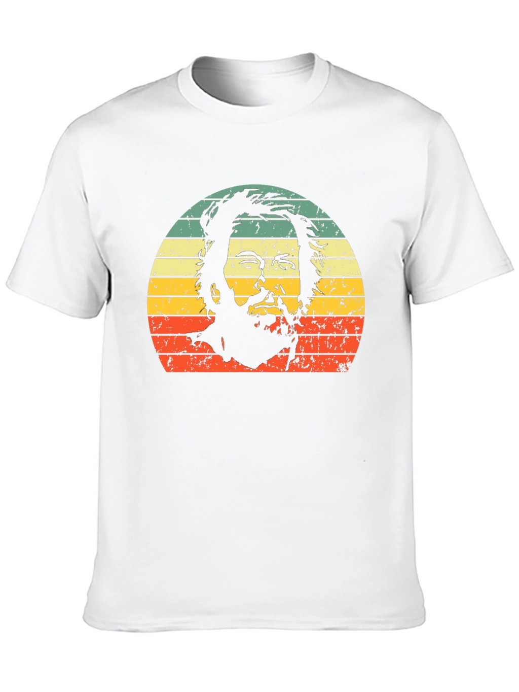 Retro Bearded Man Sunset Graphic Tee - Black