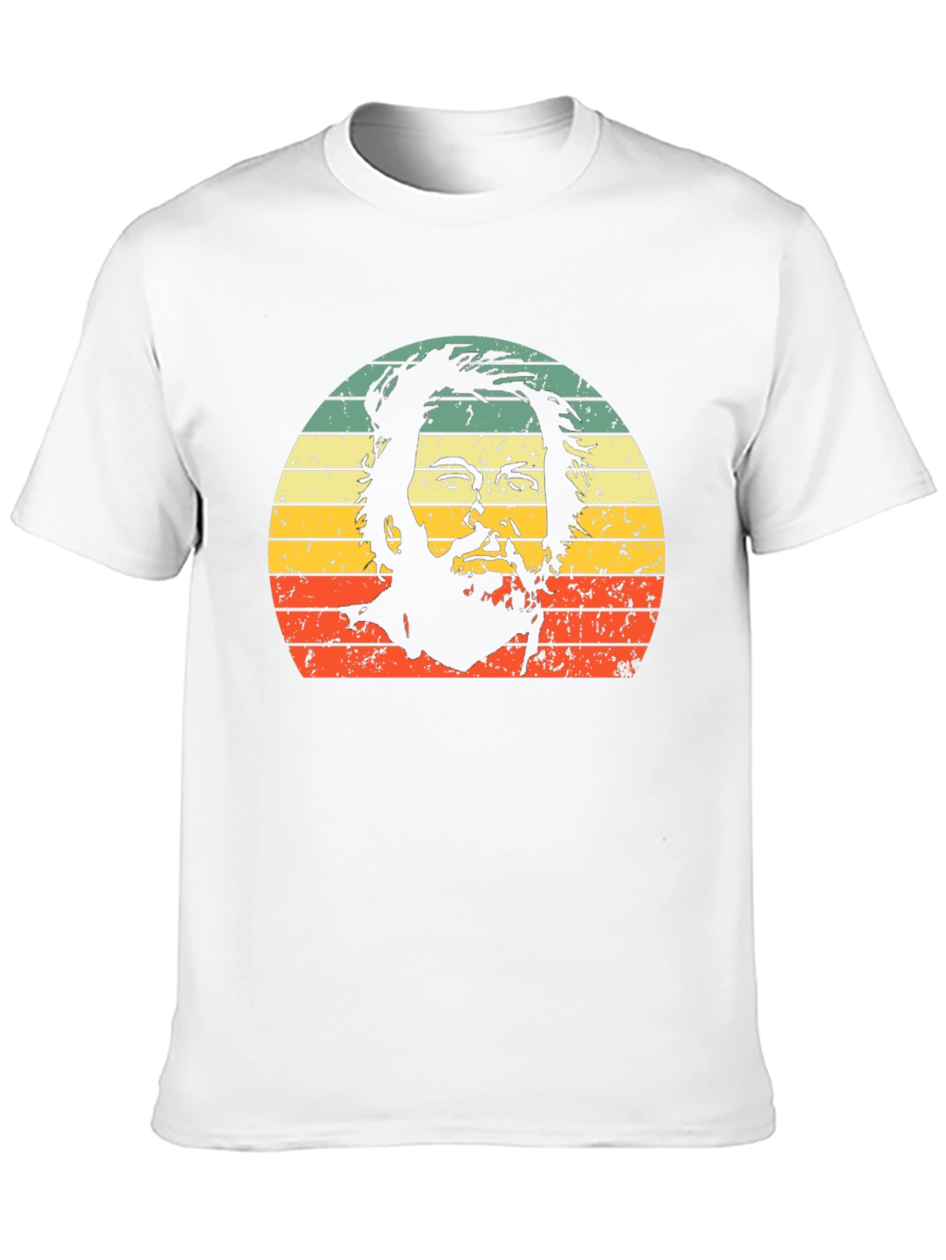 Retro Bearded Man Sunset Graphic Tee - Black