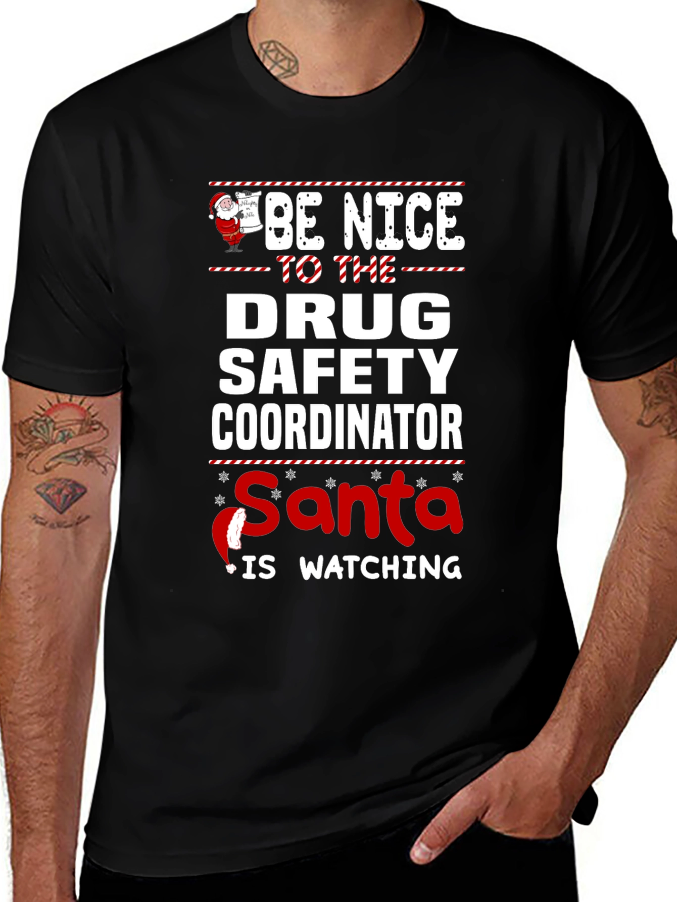 Drug Safety Coordinator Santa Watching T-Shirt