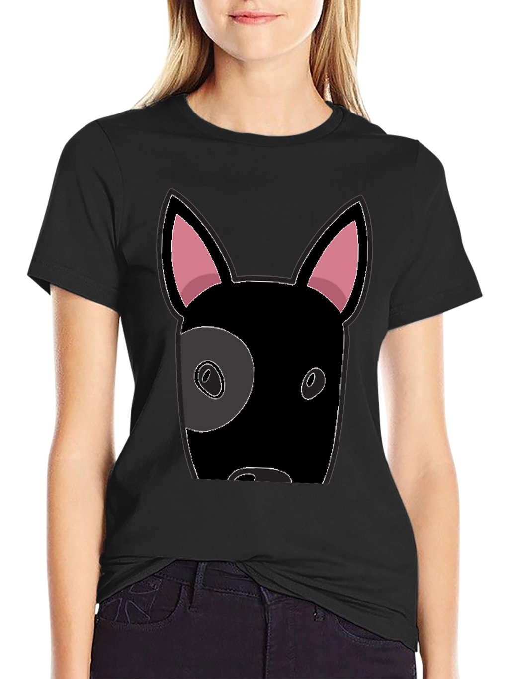 Cool Dog Graphic Tee - Black Cotton T-Shirt