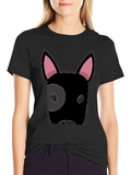 Cool Dog Graphic Tee - Black Cotton T-Shirt