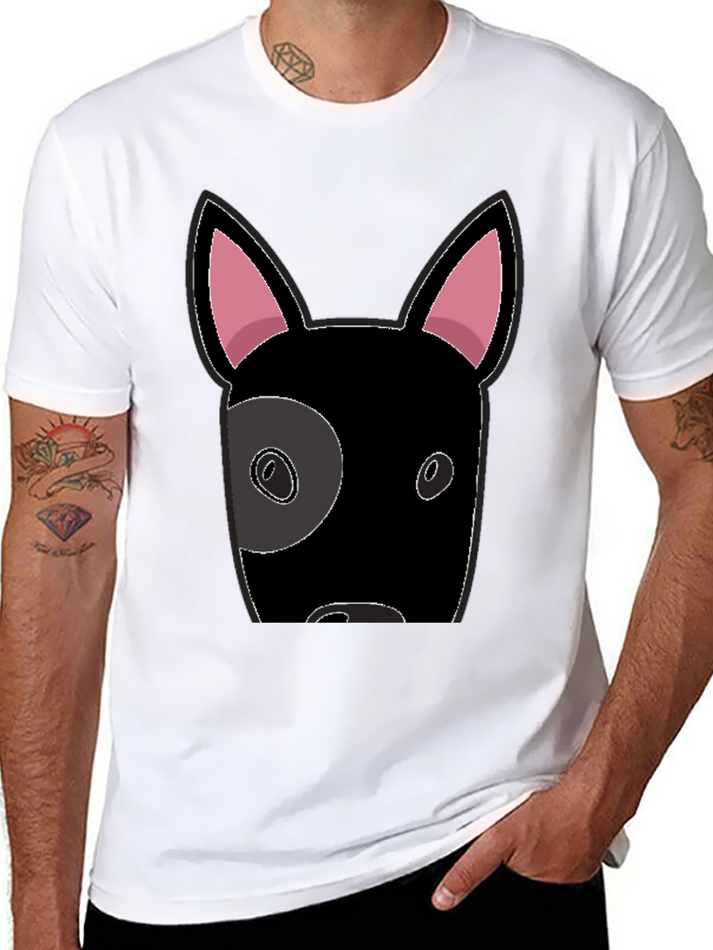 Cool Dog Graphic Tee - Black Cotton T-Shirt