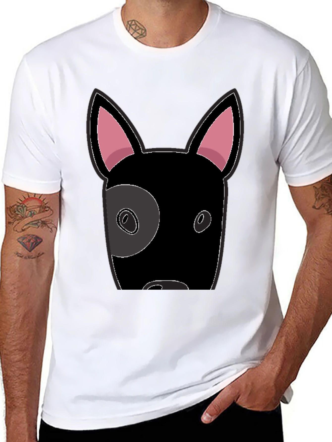 Cool Dog Graphic Tee - Black Cotton T-Shirt