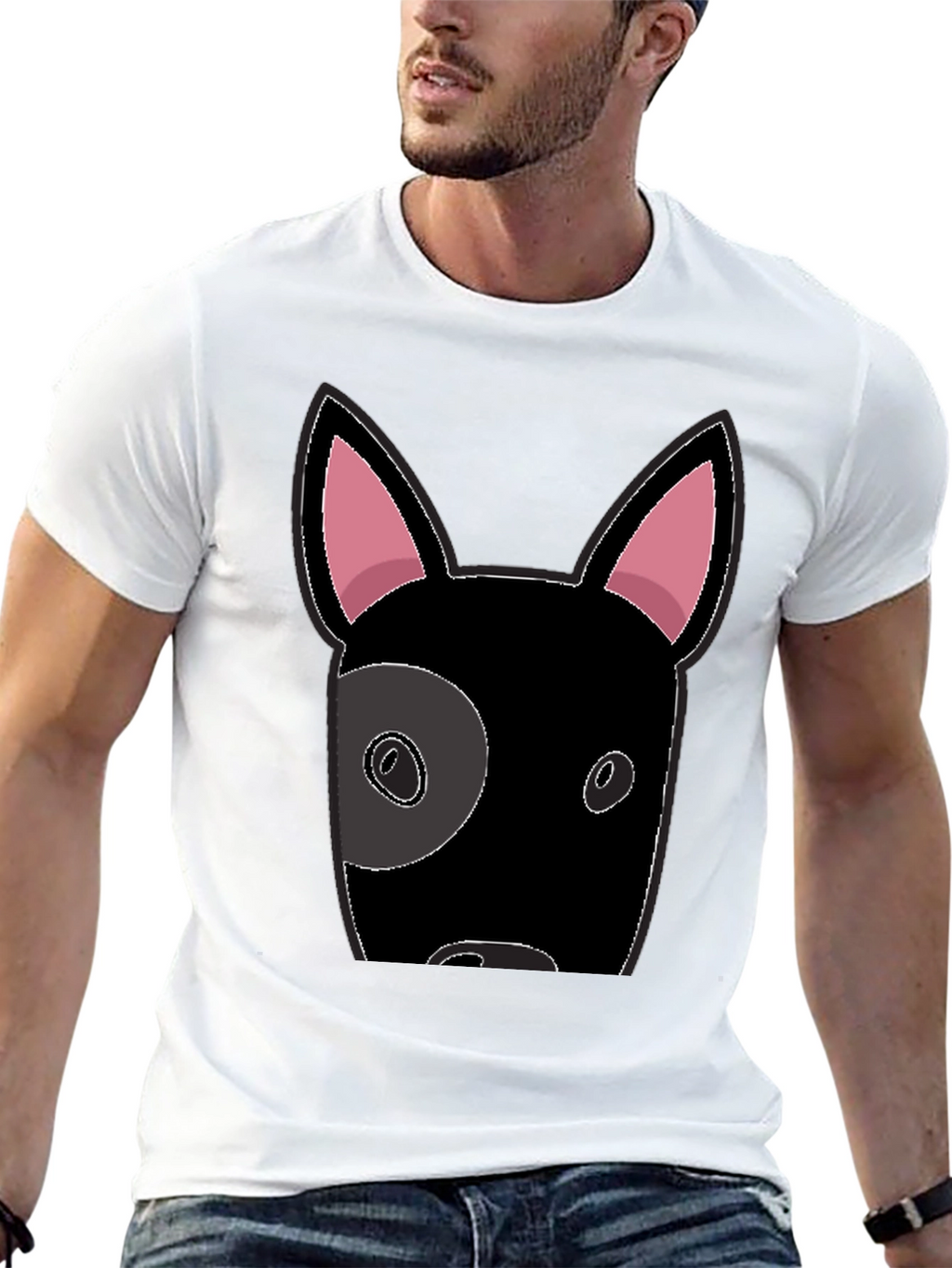 Cool Dog Graphic Tee - Black Cotton T-Shirt