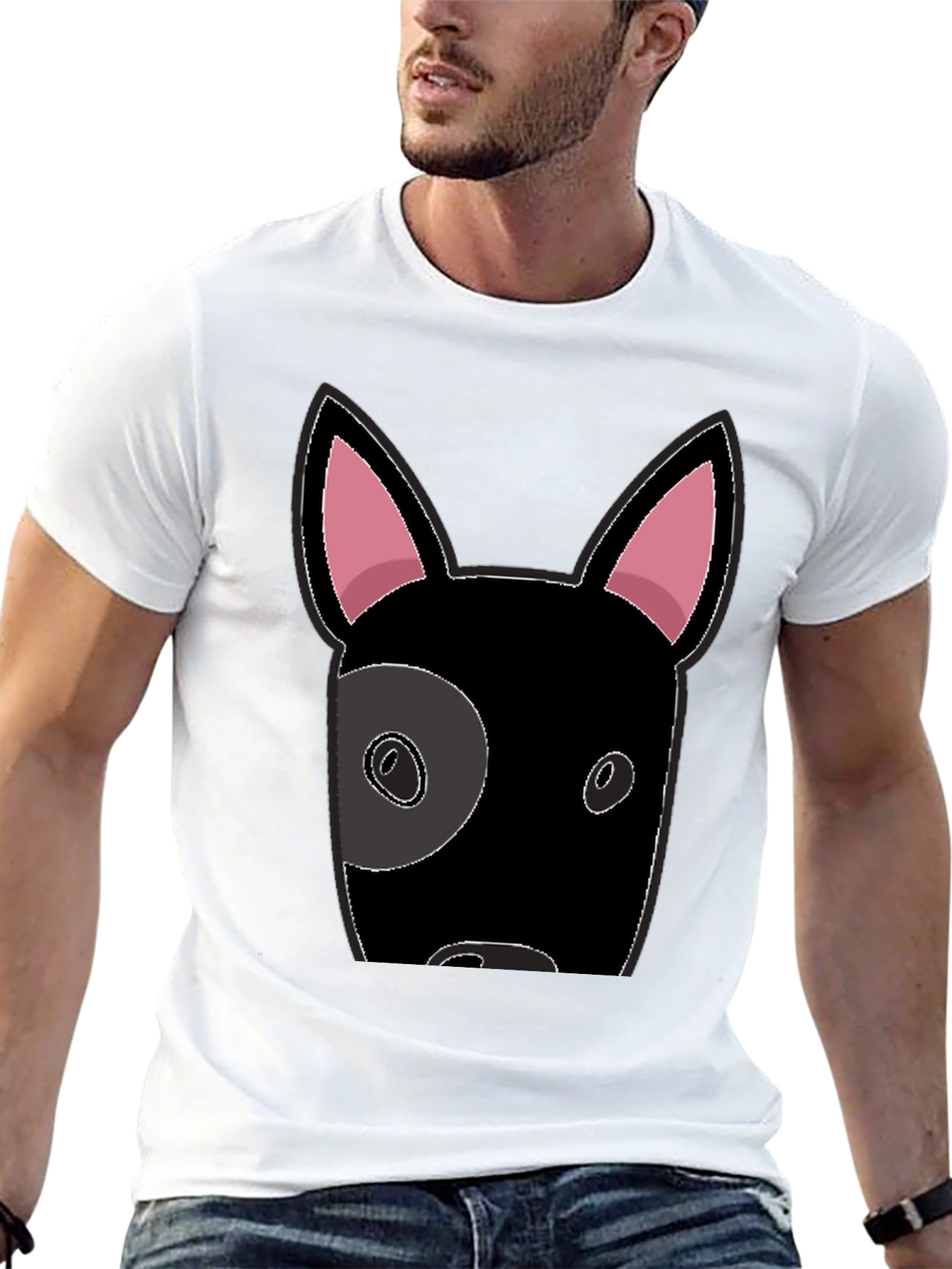 Cool Dog Graphic Tee - Black Cotton T-Shirt