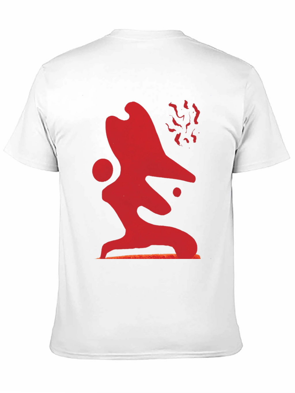 Abstract Red Graphic Print Black T-Shirt