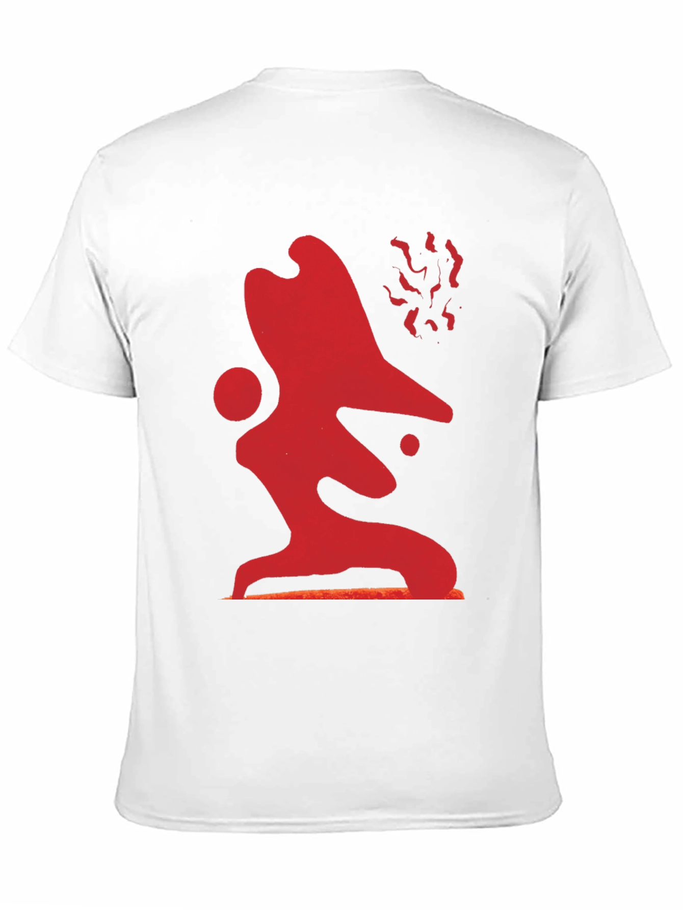 Abstract Red Graphic Print Black T-Shirt