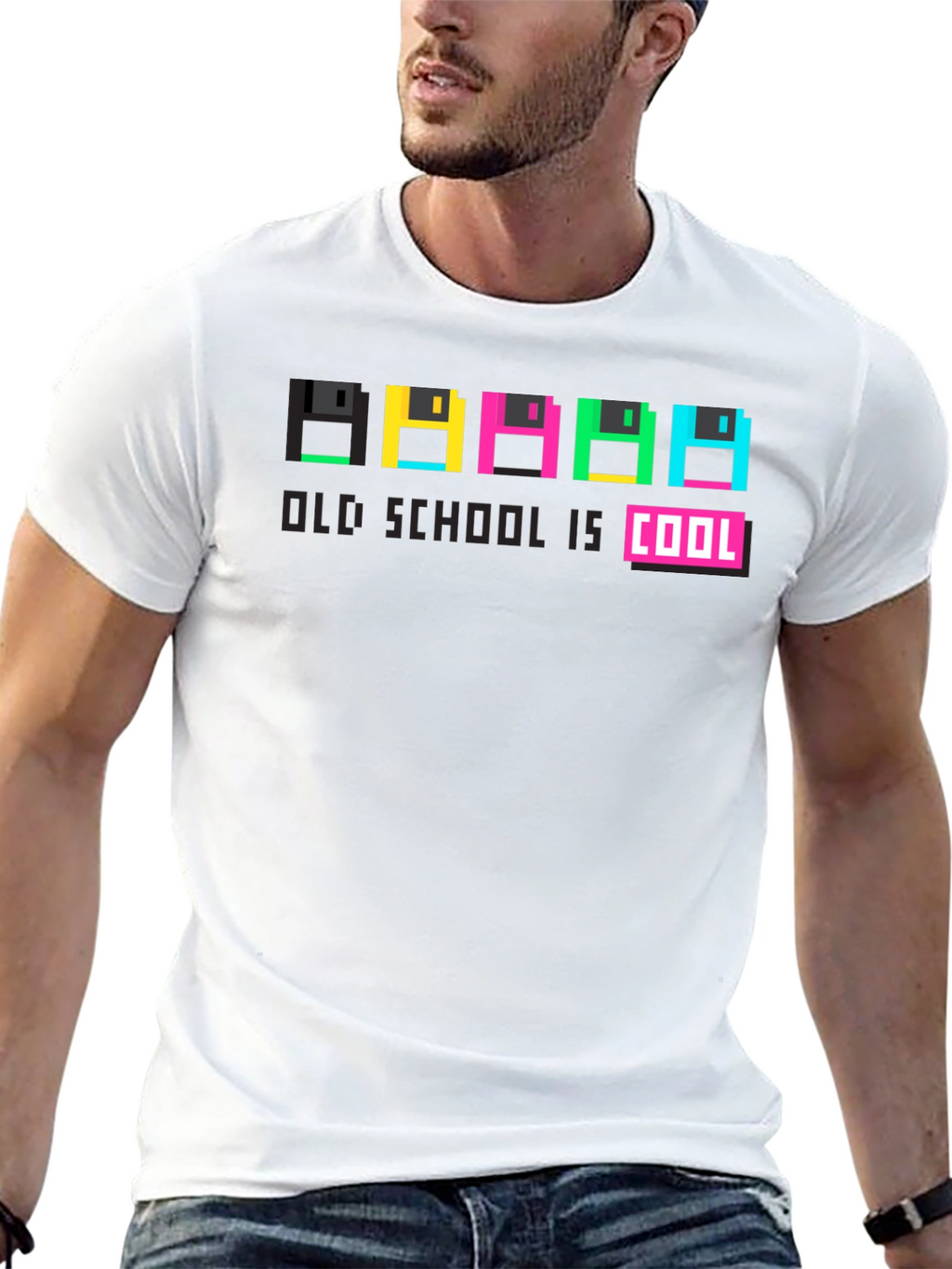 Old School Is Cool Retro Floppy Disk T-Shirt