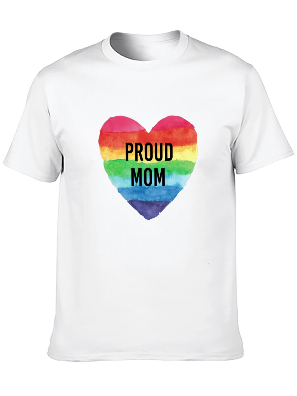 Proud Mom Rainbow Heart Graphic Tee