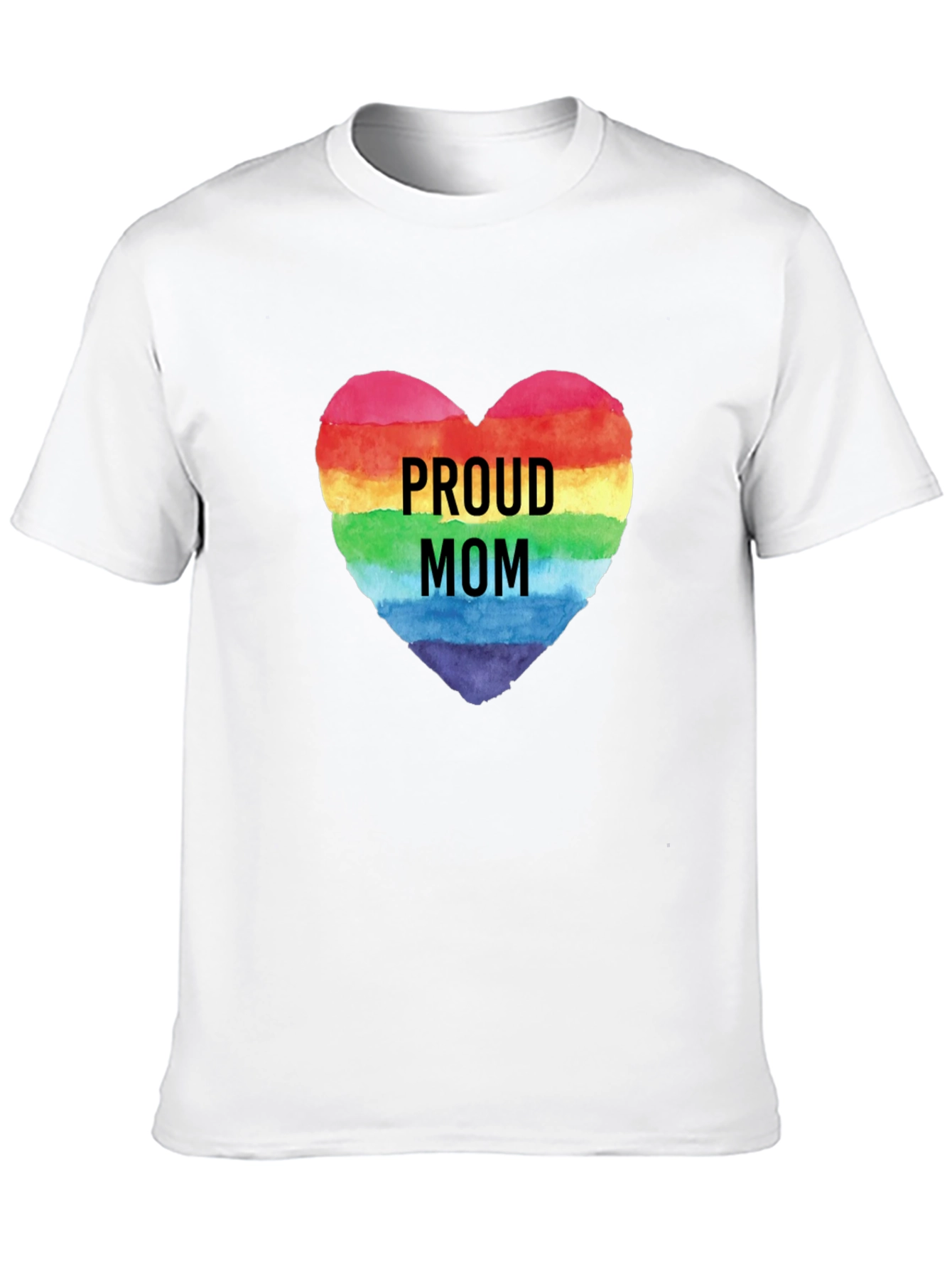 Proud Mom Rainbow Heart Graphic Tee