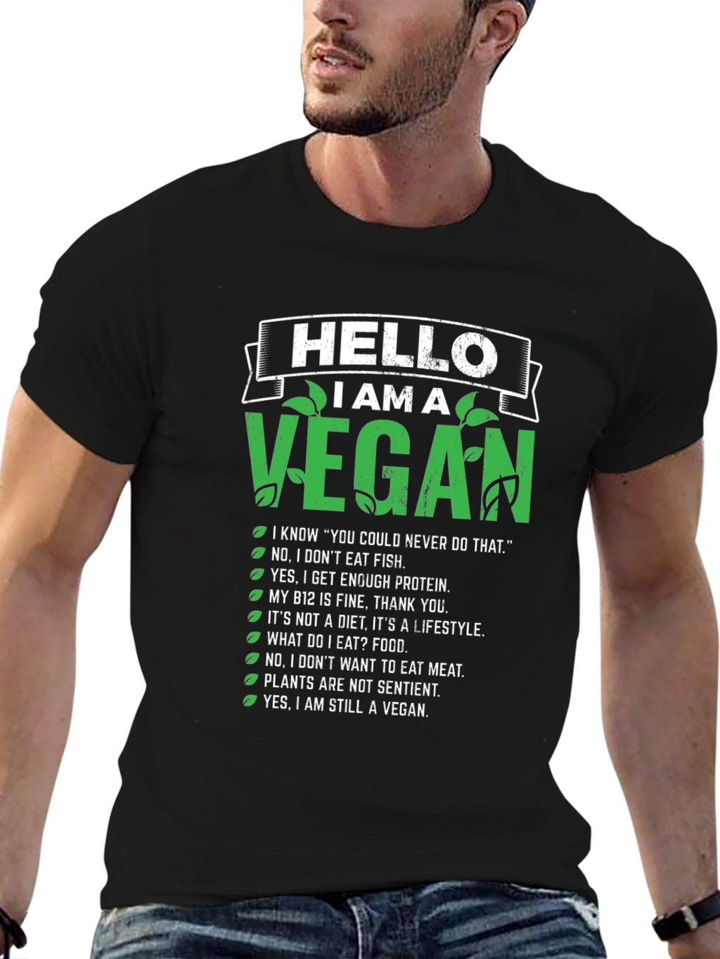 Vegan Statement T-Shirt - Hello I Am A Vegan