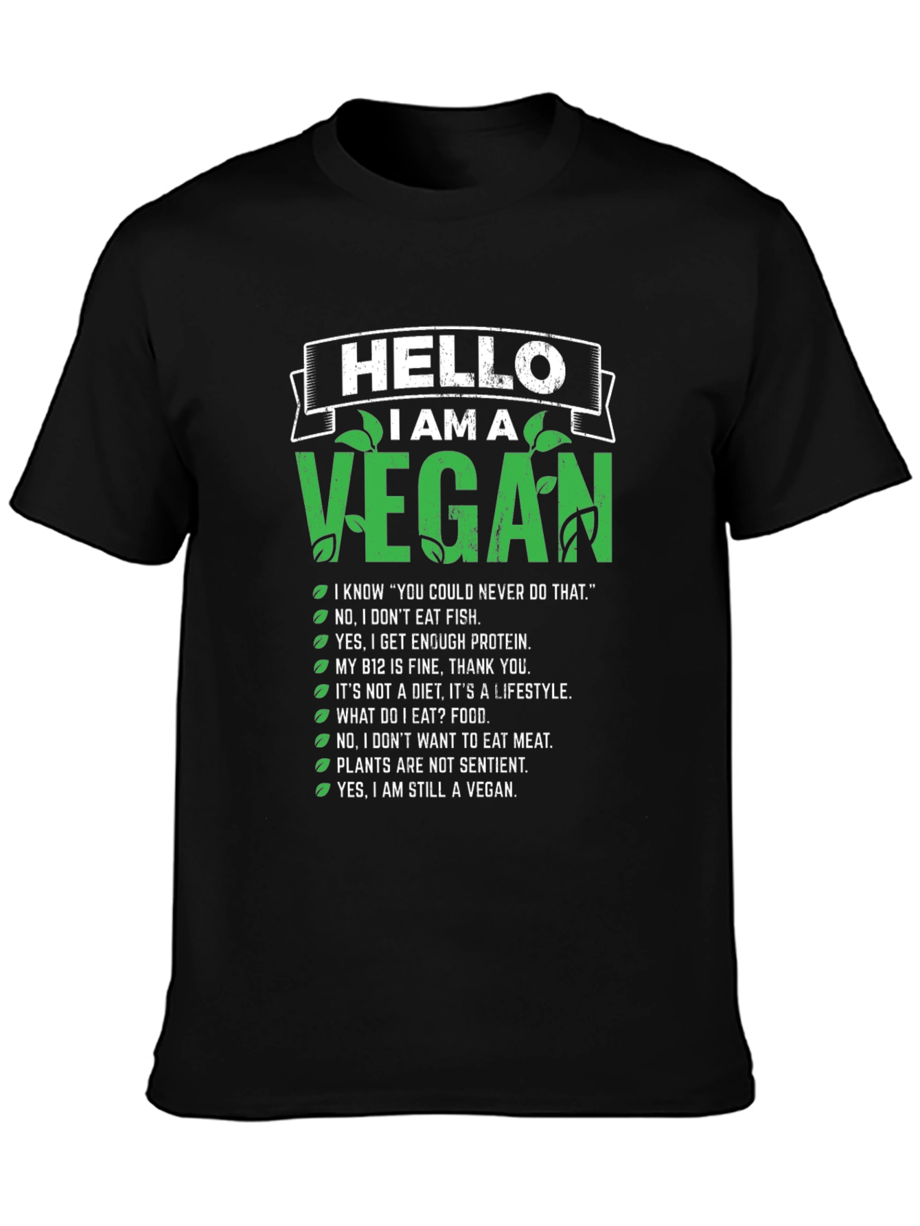 Vegan Statement T-Shirt - Hello I Am A Vegan