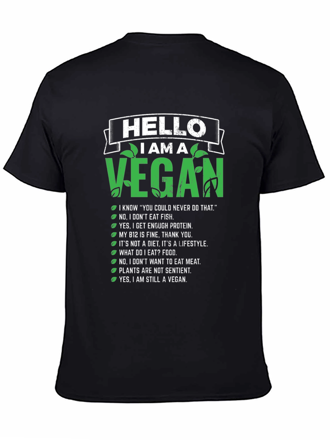 Vegan Statement T-Shirt - Hello I Am A Vegan
