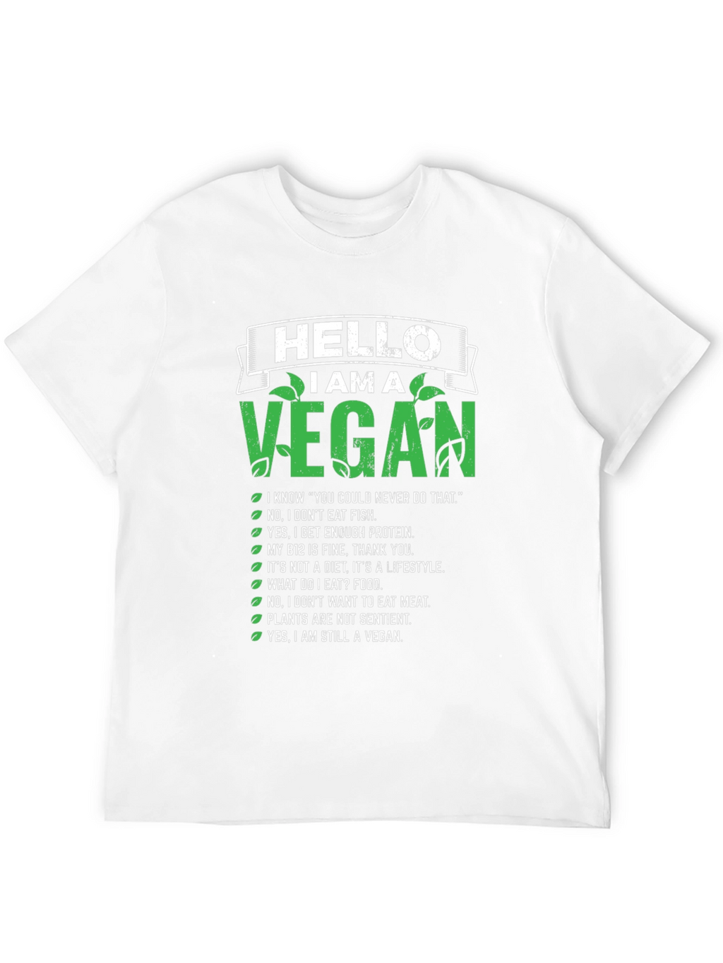 Vegan Statement T-Shirt - Hello I Am A Vegan