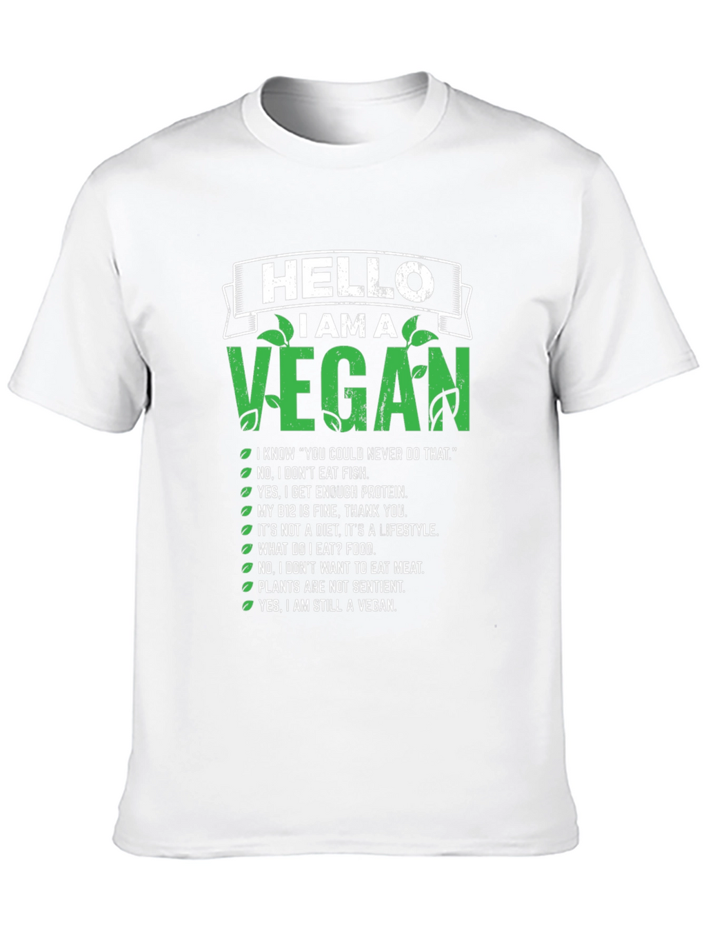 Vegan Statement T-Shirt - Hello I Am A Vegan
