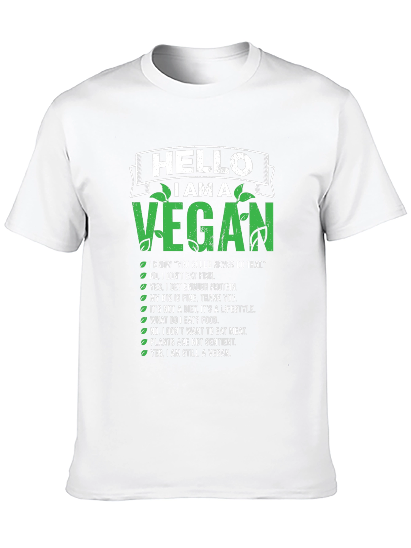 Vegan Statement T-Shirt - Hello I Am A Vegan