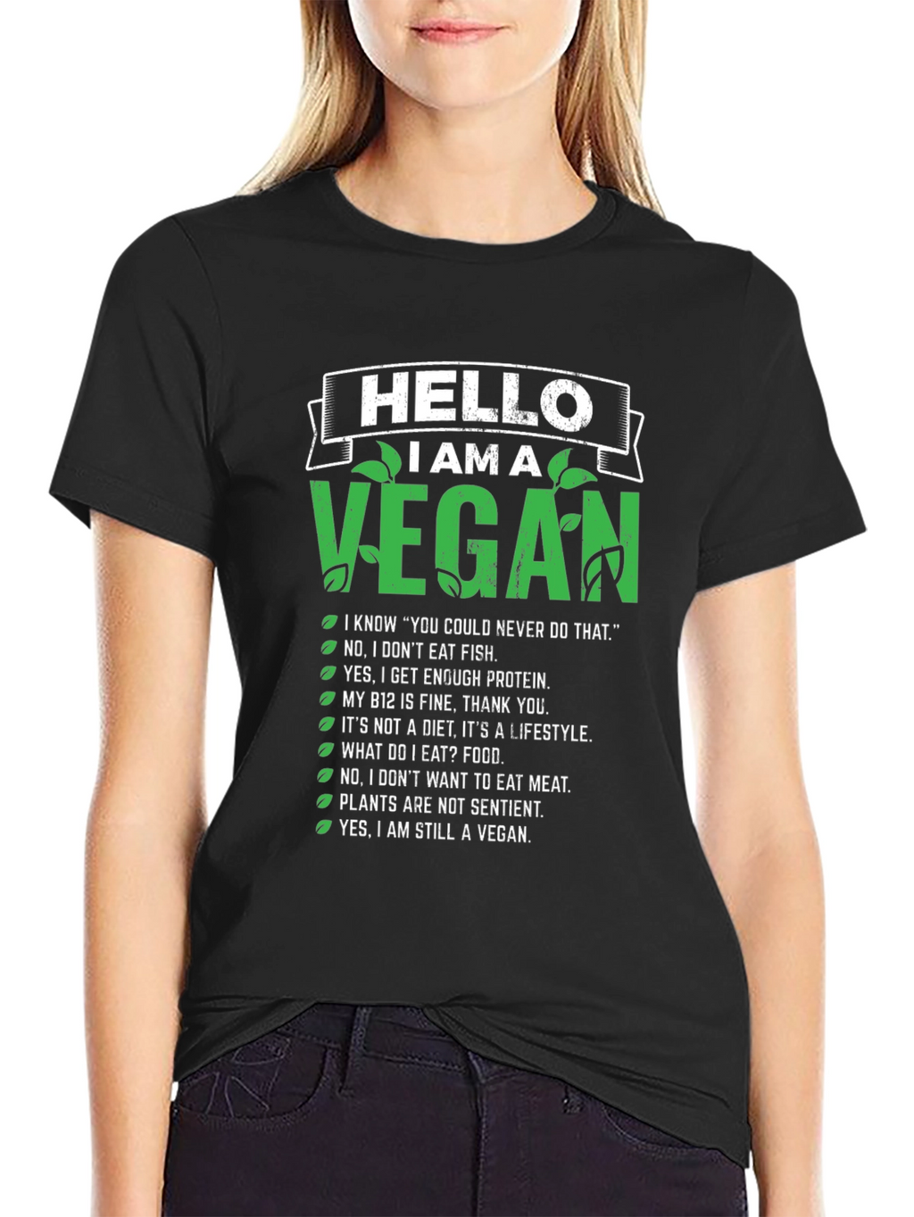 Vegan Statement T-Shirt - Hello I Am A Vegan