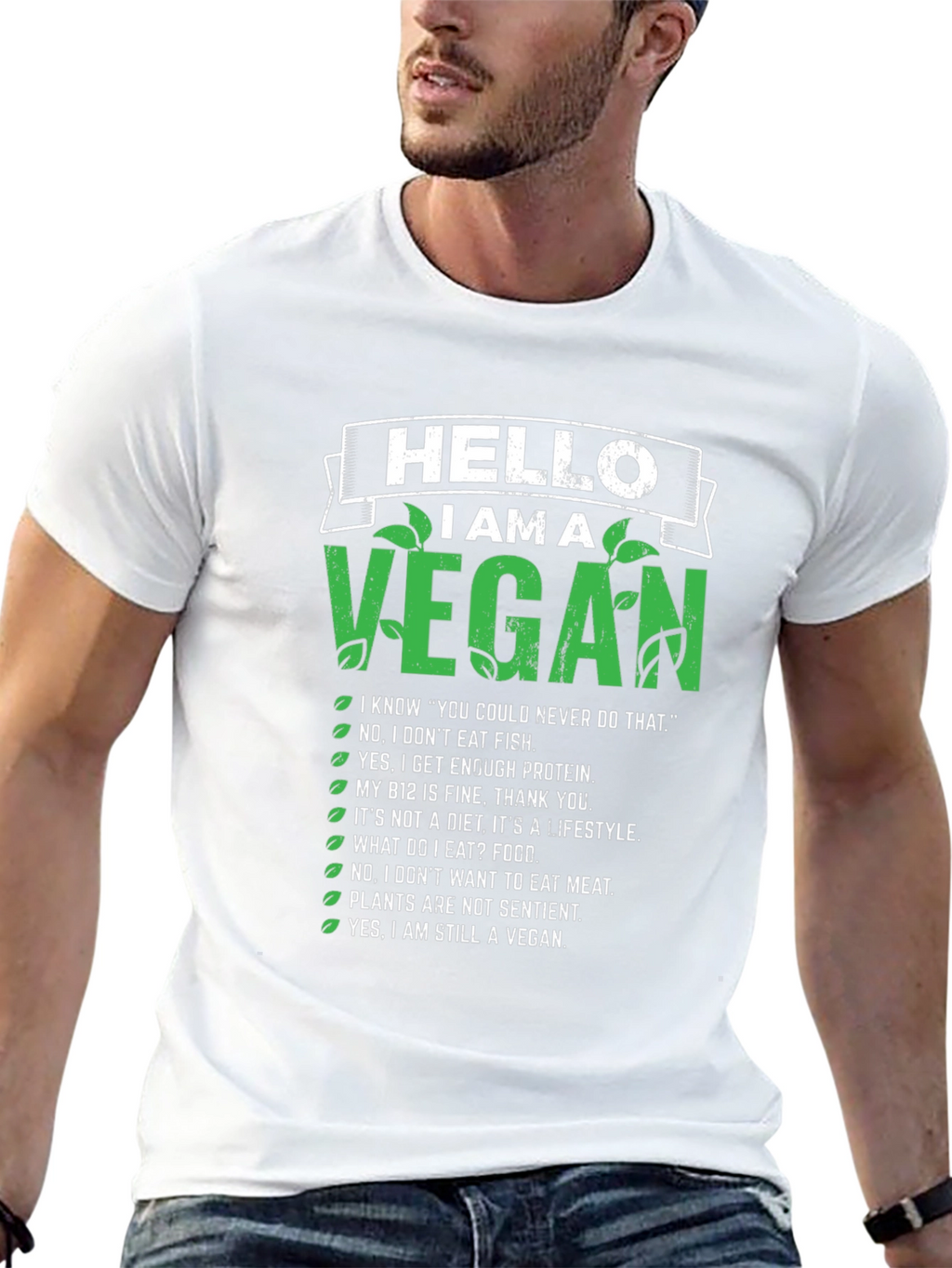 Vegan Statement T-Shirt - Hello I Am A Vegan