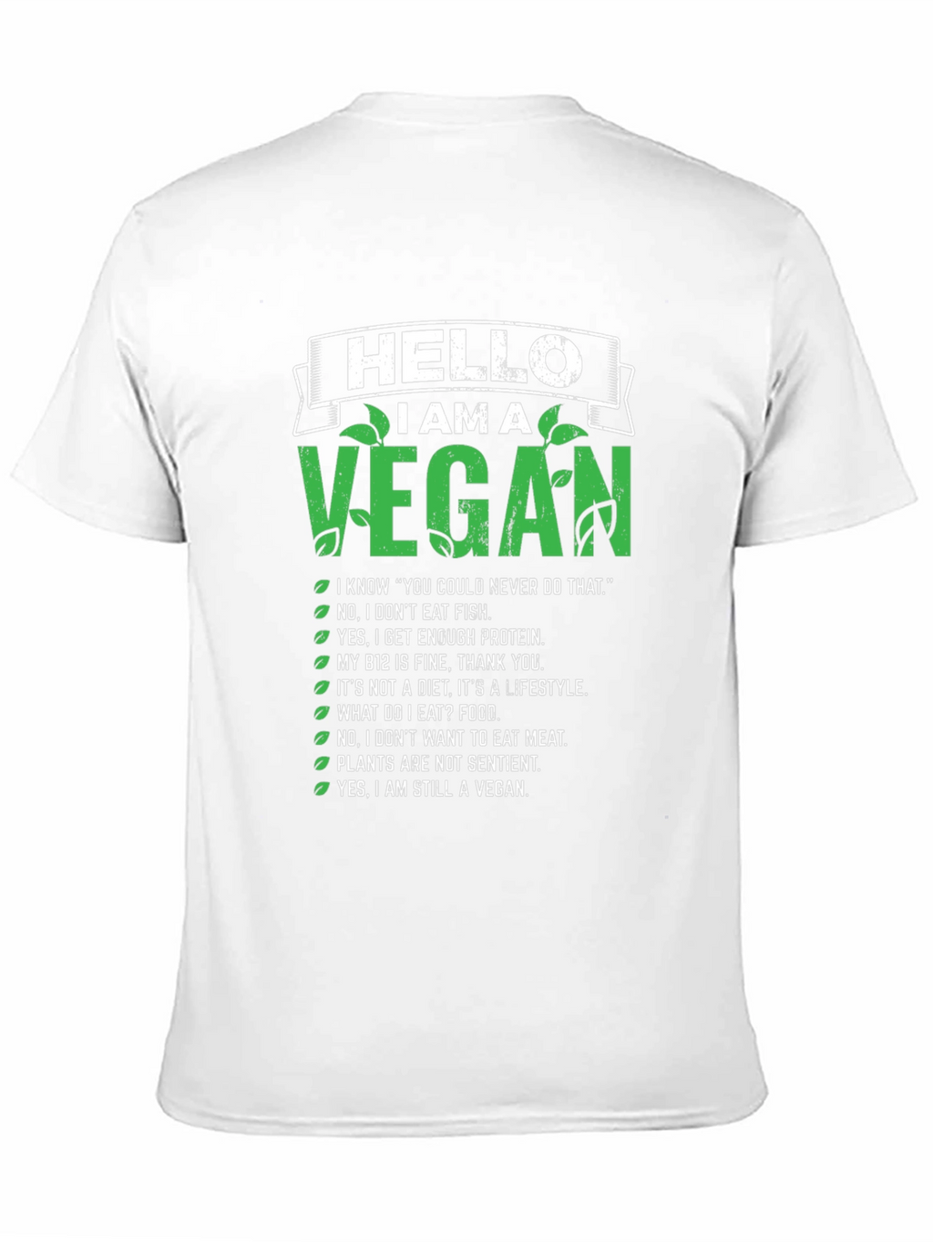 Vegan Statement T-Shirt - Hello I Am A Vegan