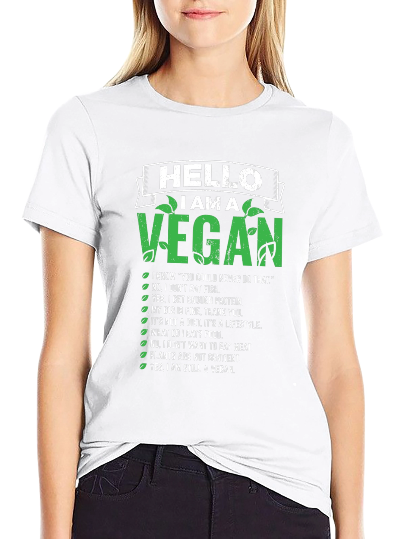 Vegan Statement T-Shirt - Hello I Am A Vegan