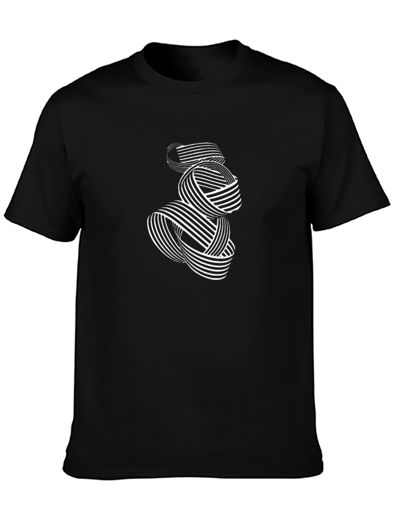 Abstract Geometric Graphic Tee - Black