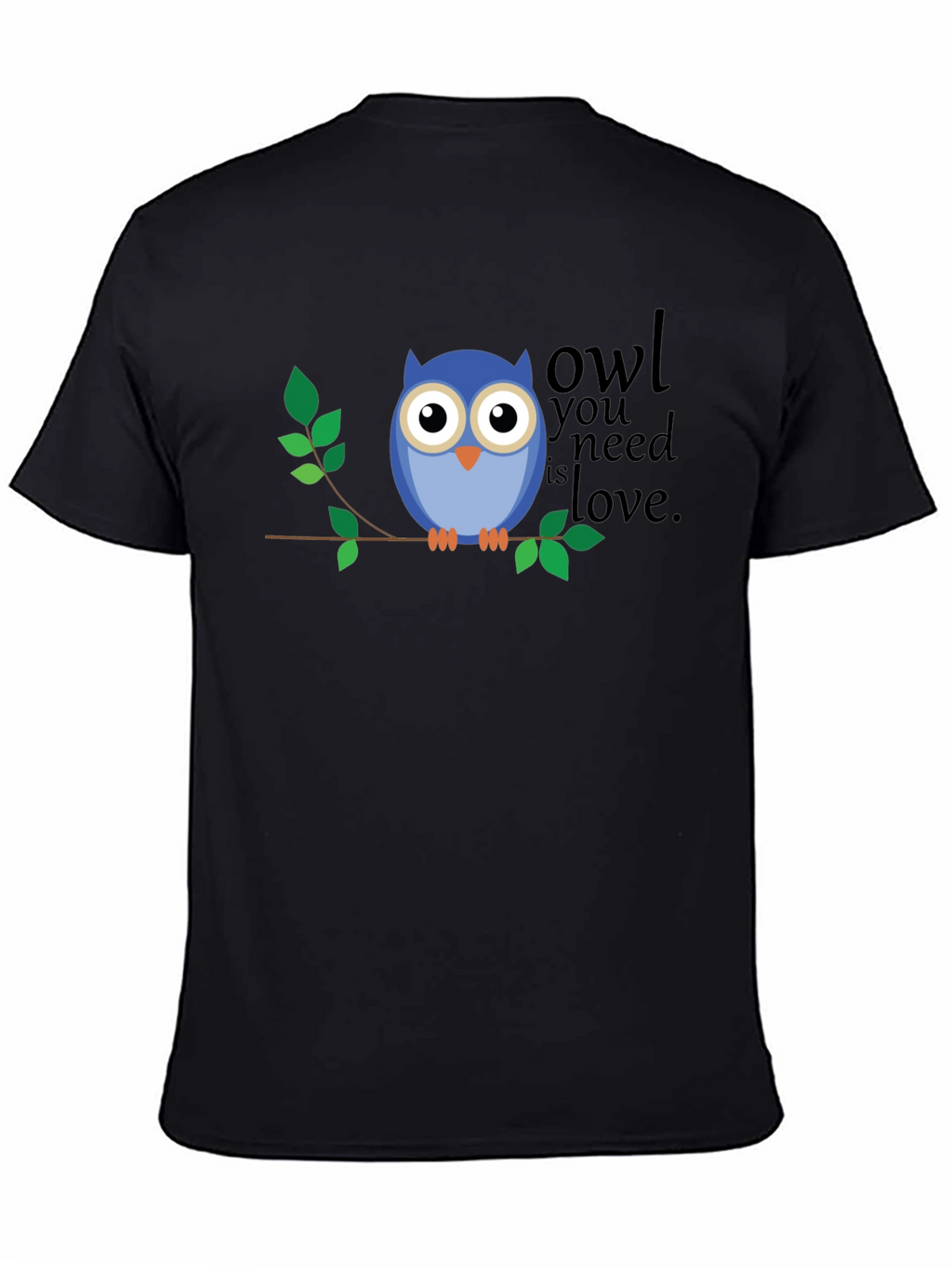 Owl You Need Is Love Graphic T-Shirt - Black