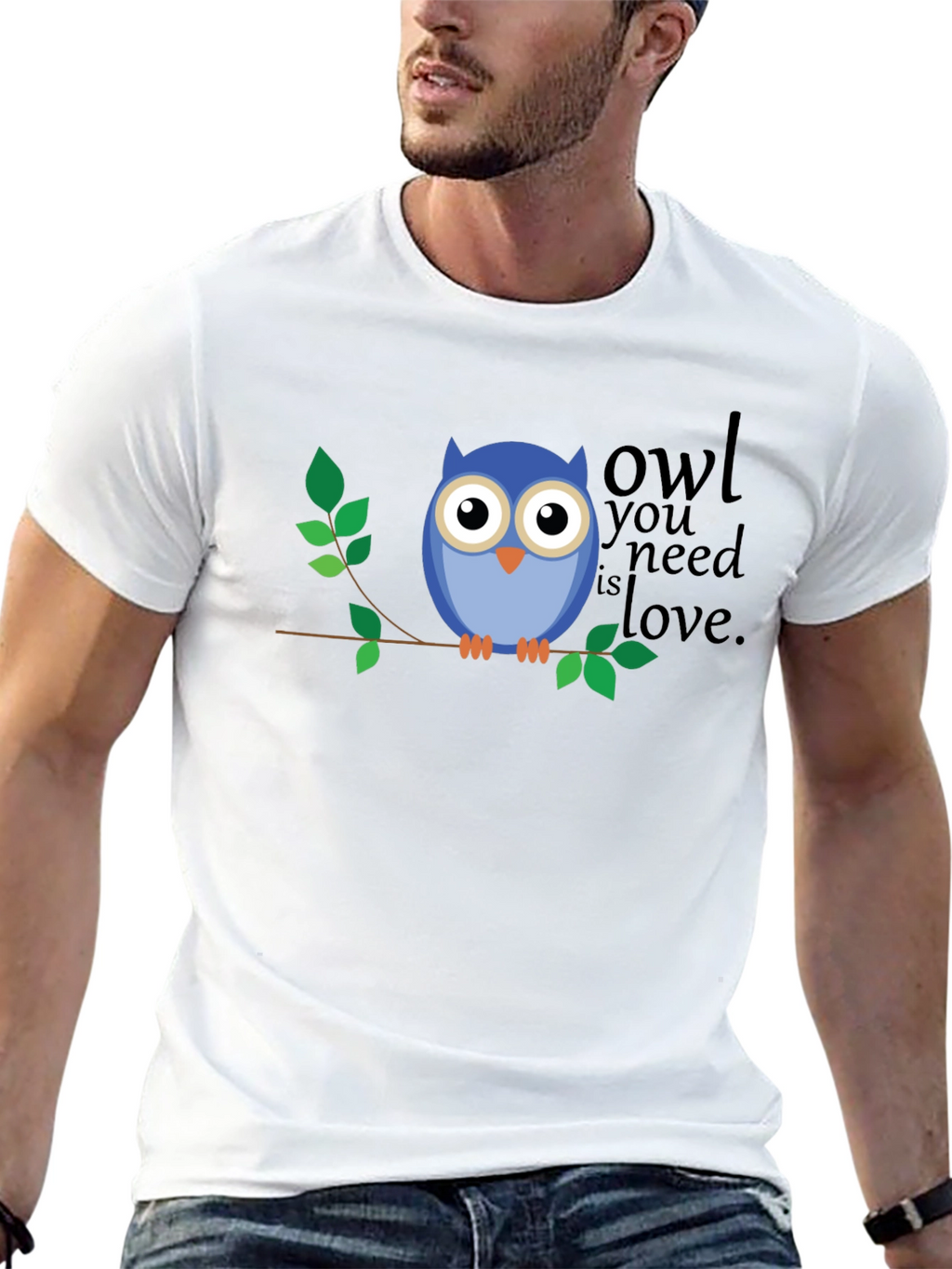 Owl You Need Is Love Graphic T-Shirt - Black
