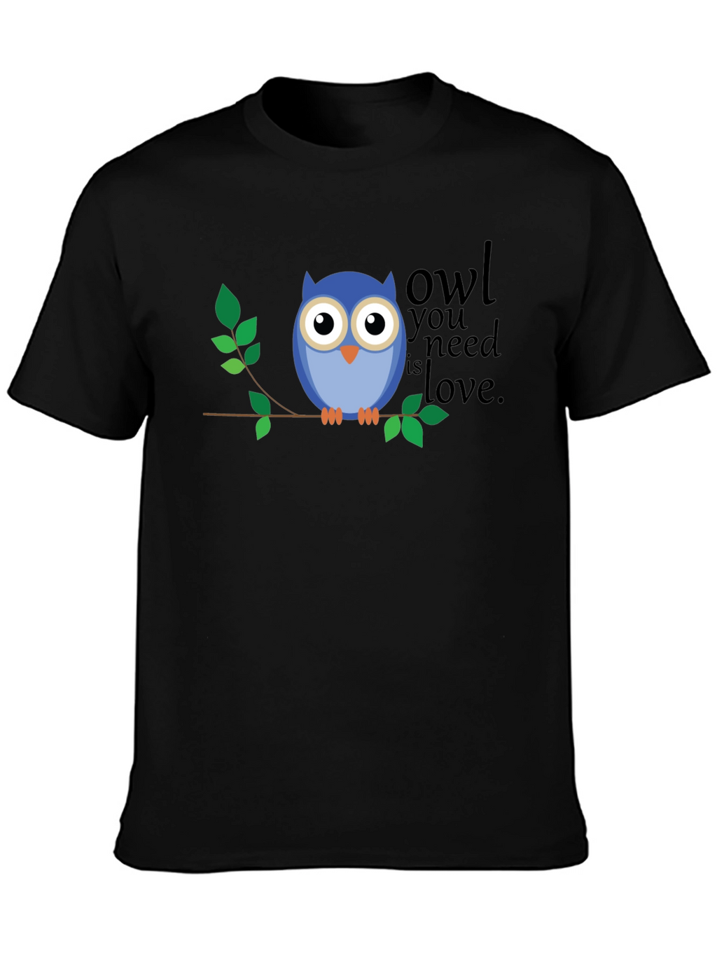 Owl You Need Is Love Graphic T-Shirt - Black
