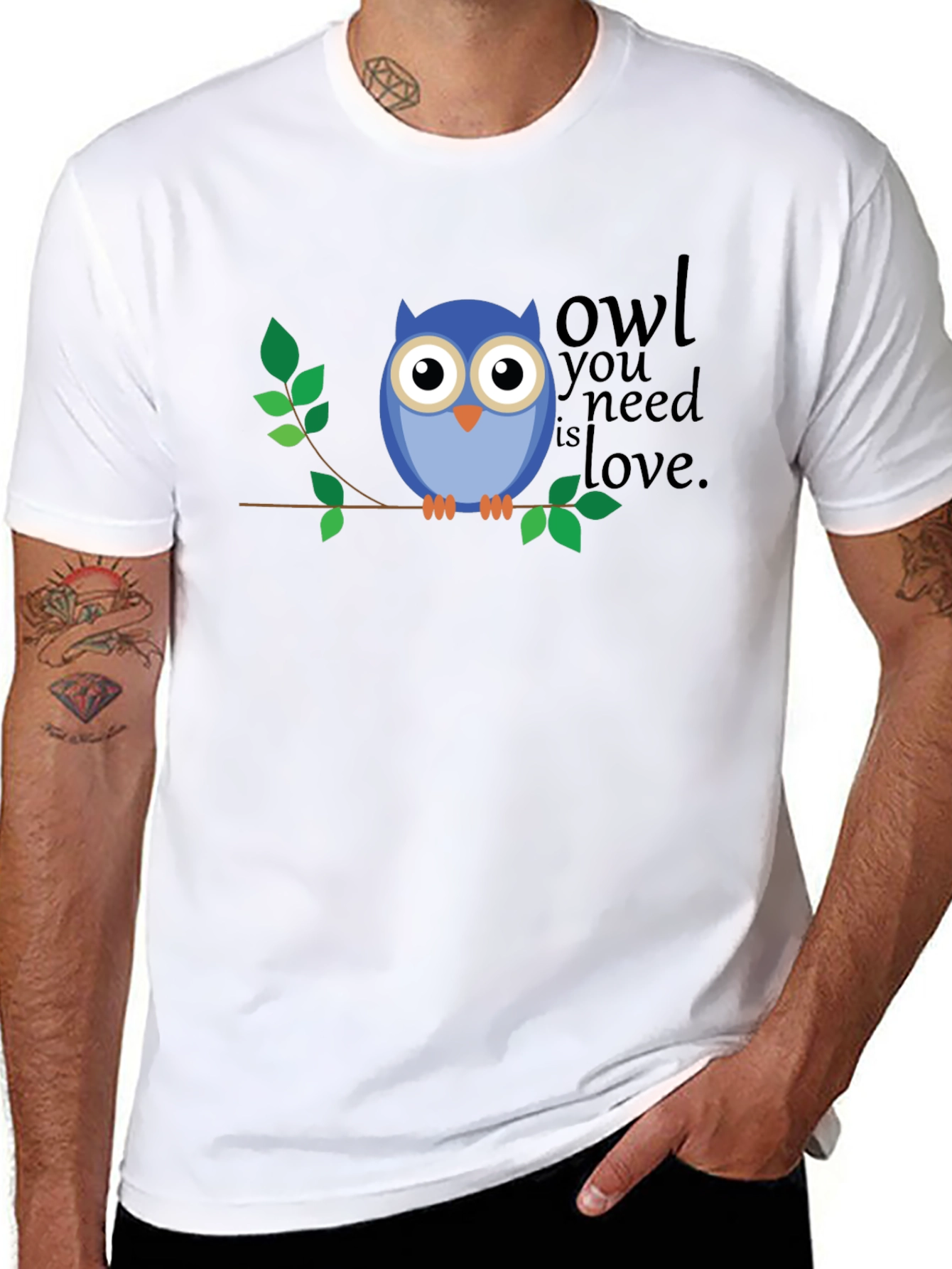 Owl You Need Is Love Graphic T-Shirt - Black