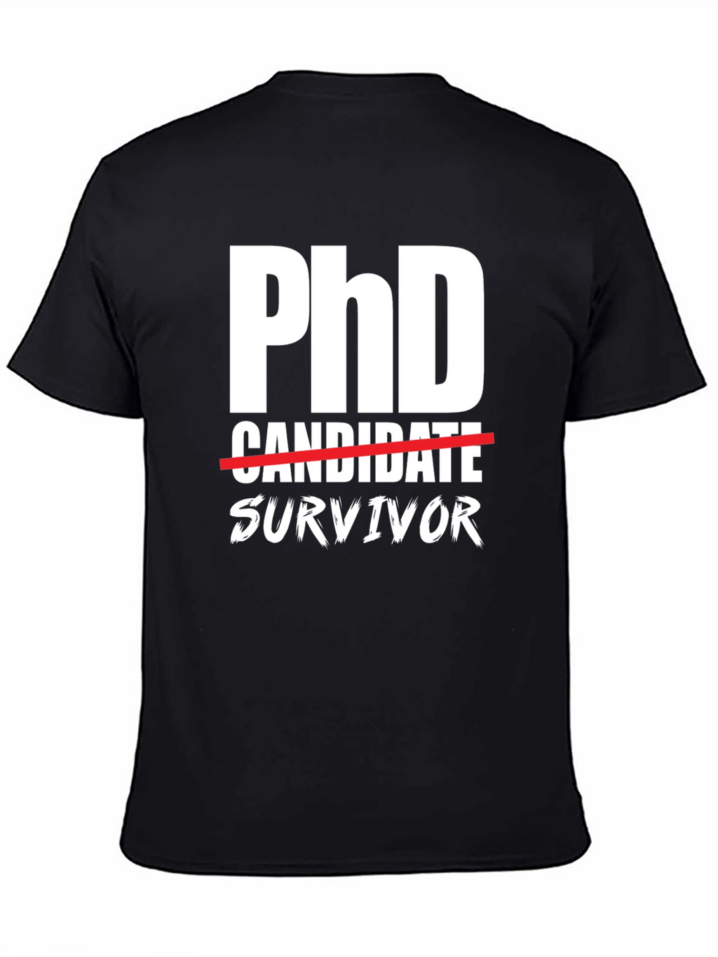 PhD Survivor Graphic T-Shirt - Black