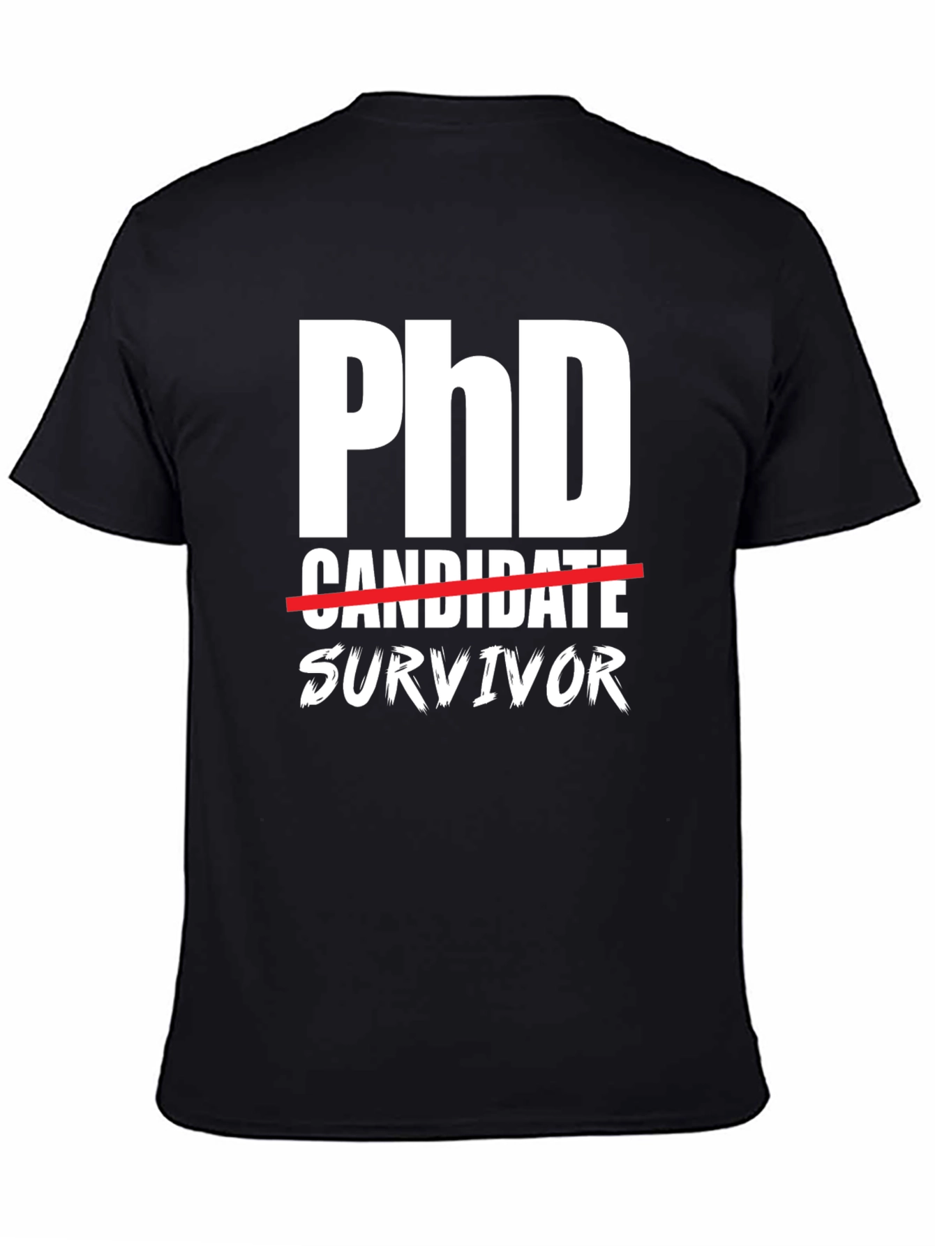 PhD Survivor Graphic T-Shirt - Black
